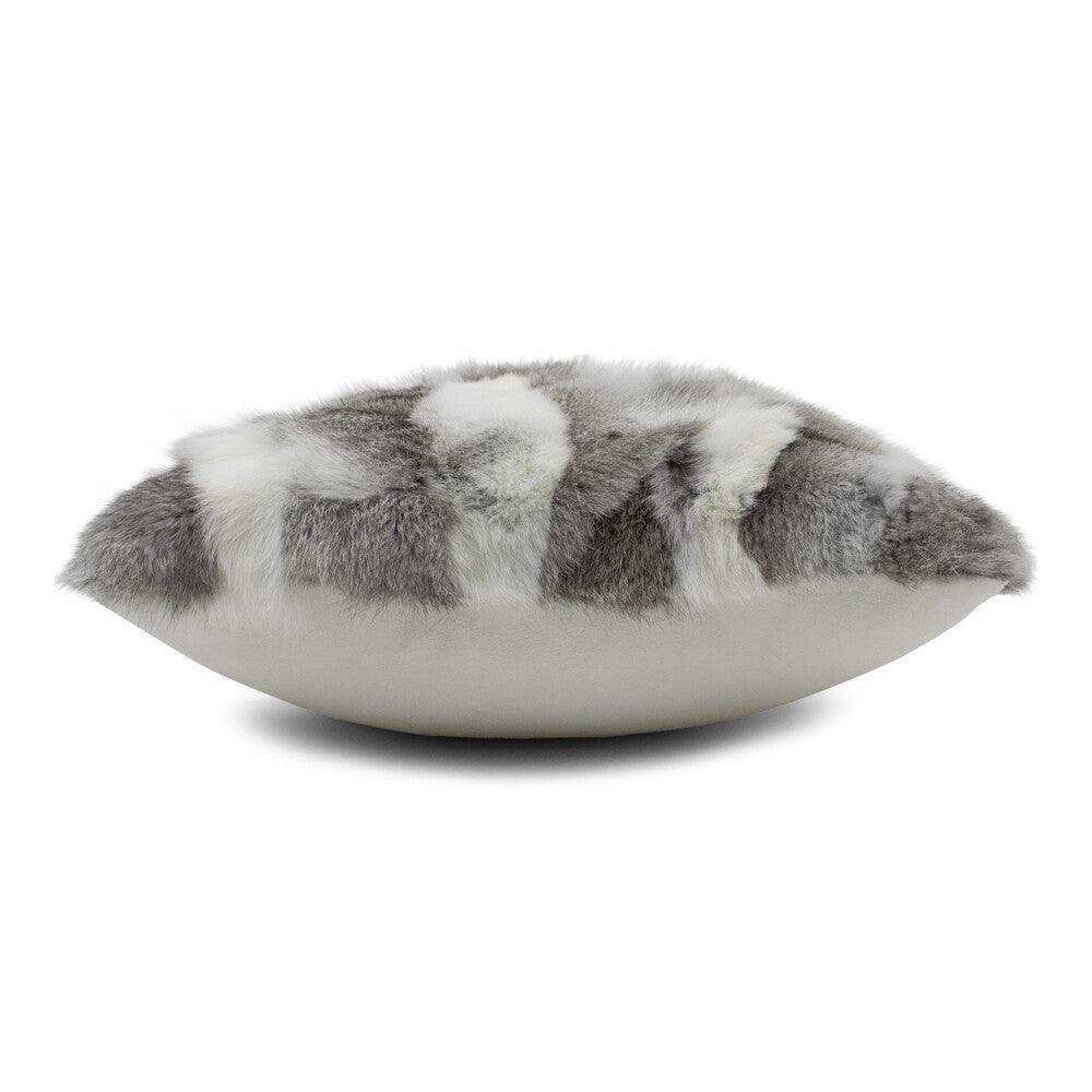 2er-Set Echtfell Kissen Kaninchenmischung Zierkissen braun 40x40cm - HomeDesign Knaus