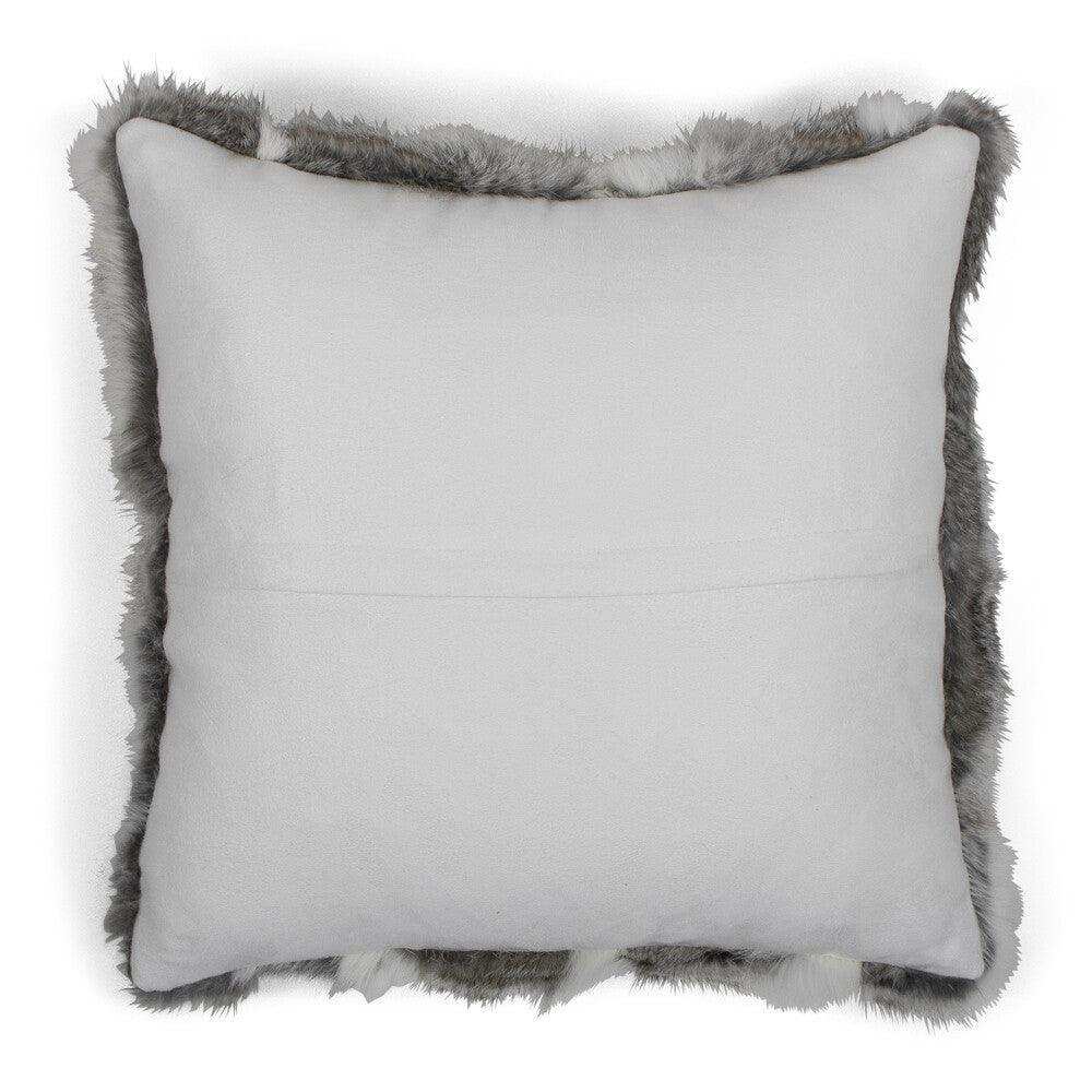2er-Set Echtfell Kissen Kaninchenmischung Zierkissen braun 40x40cm - HomeDesign Knaus