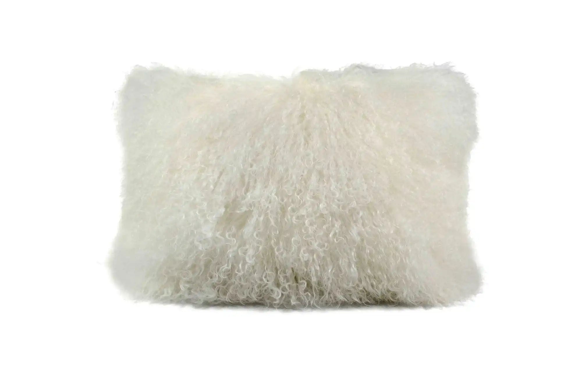 2er Set Echtfell Kissen Schaf Fell lockiges Haar weiß 35x50cm - HomeDesign Knaus