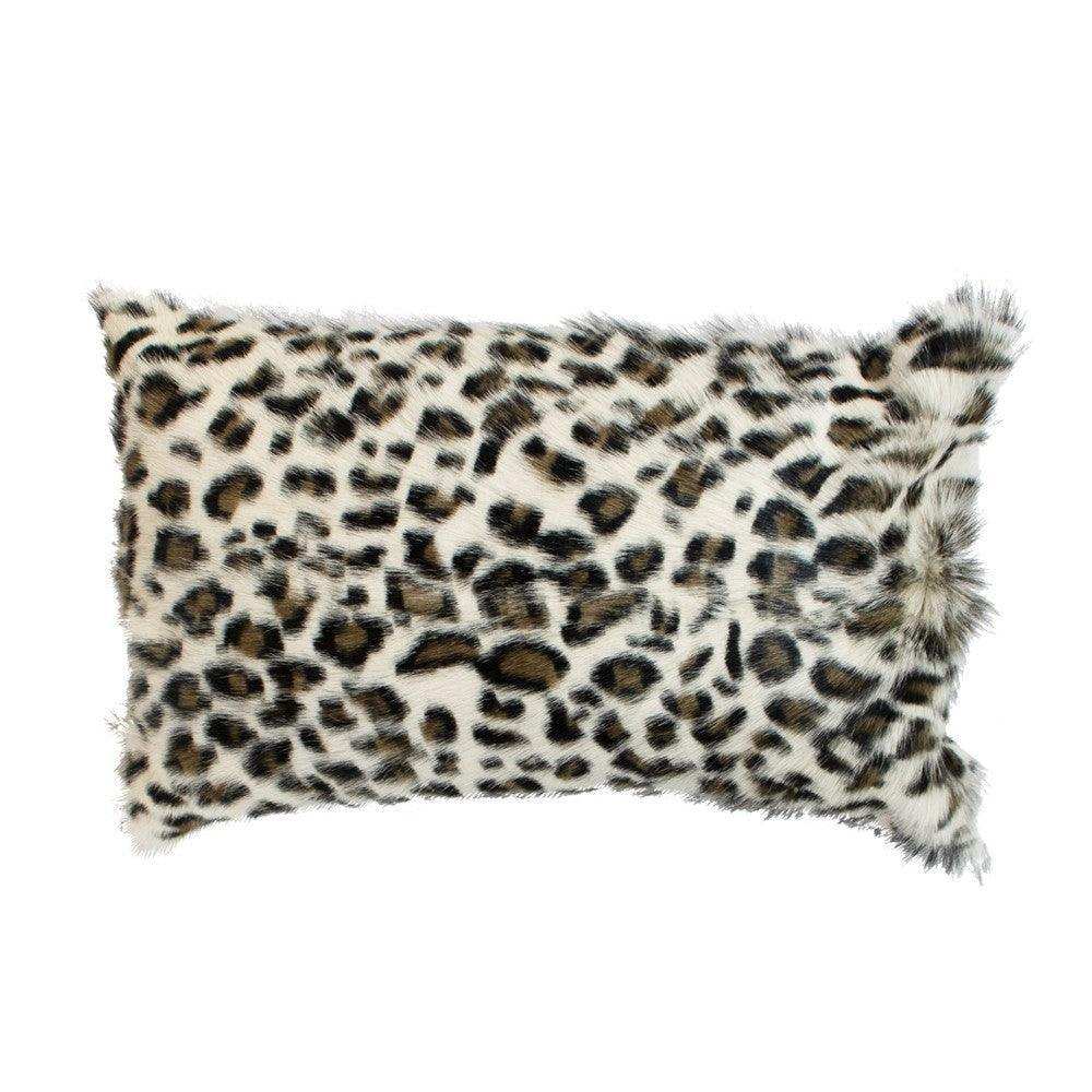 2er Set Echtfell Kissen Ziege Leopard braun 30x50cm - HomeDesign Knaus