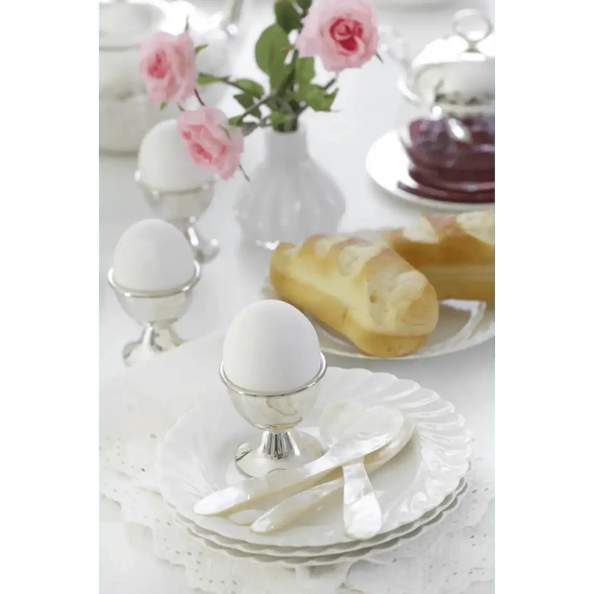 2er-Set Eierbecher Classo klassische schwerversilbert Handgemacht - HomeDesign Knaus