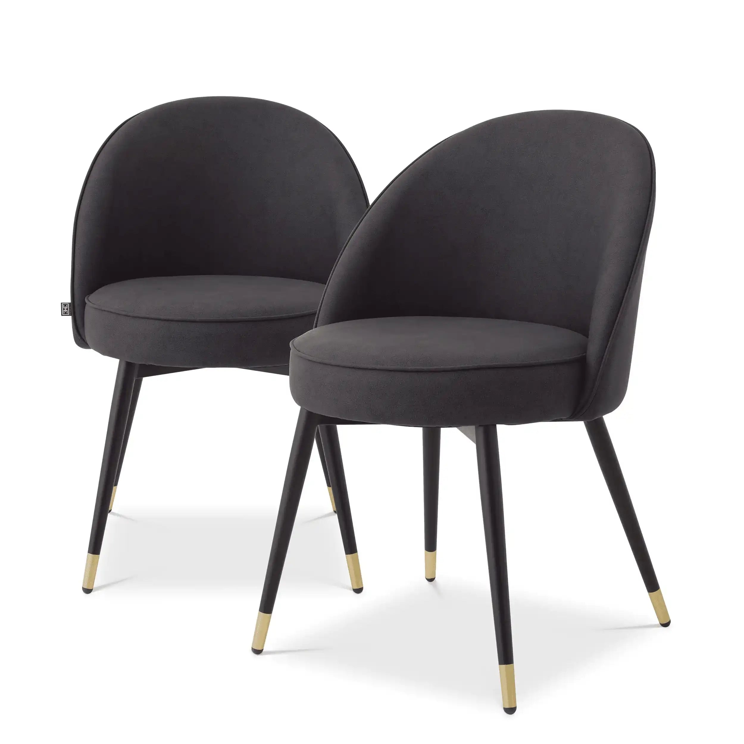 2er Set Esszimmerstuhl Kunstleder Messing-Finish Stuhl - HomeDesign Knaus