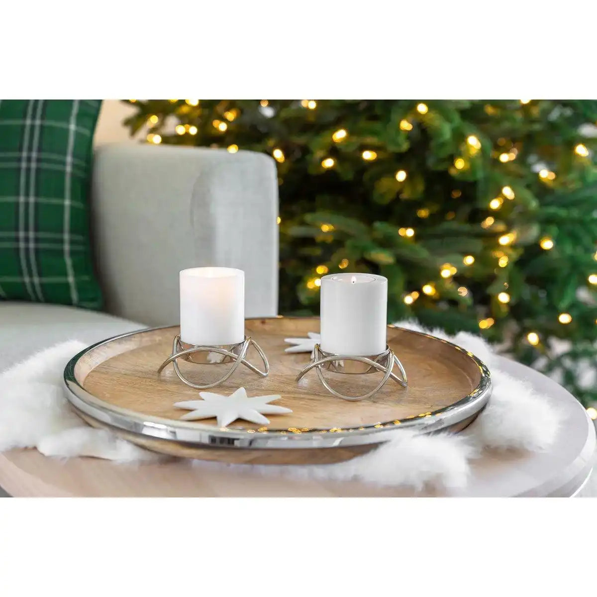 2er Set Kerzenhalter Bastia Edelstahl hochglanz - HomeDesign Knaus
