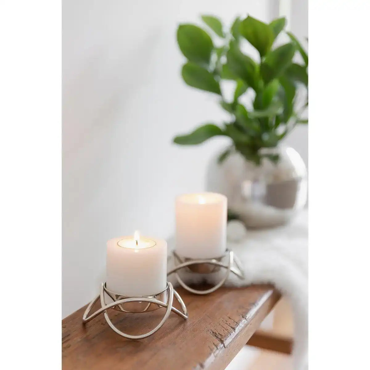 2er Set Kerzenhalter Bastia Edelstahl hochglanz - HomeDesign Knaus