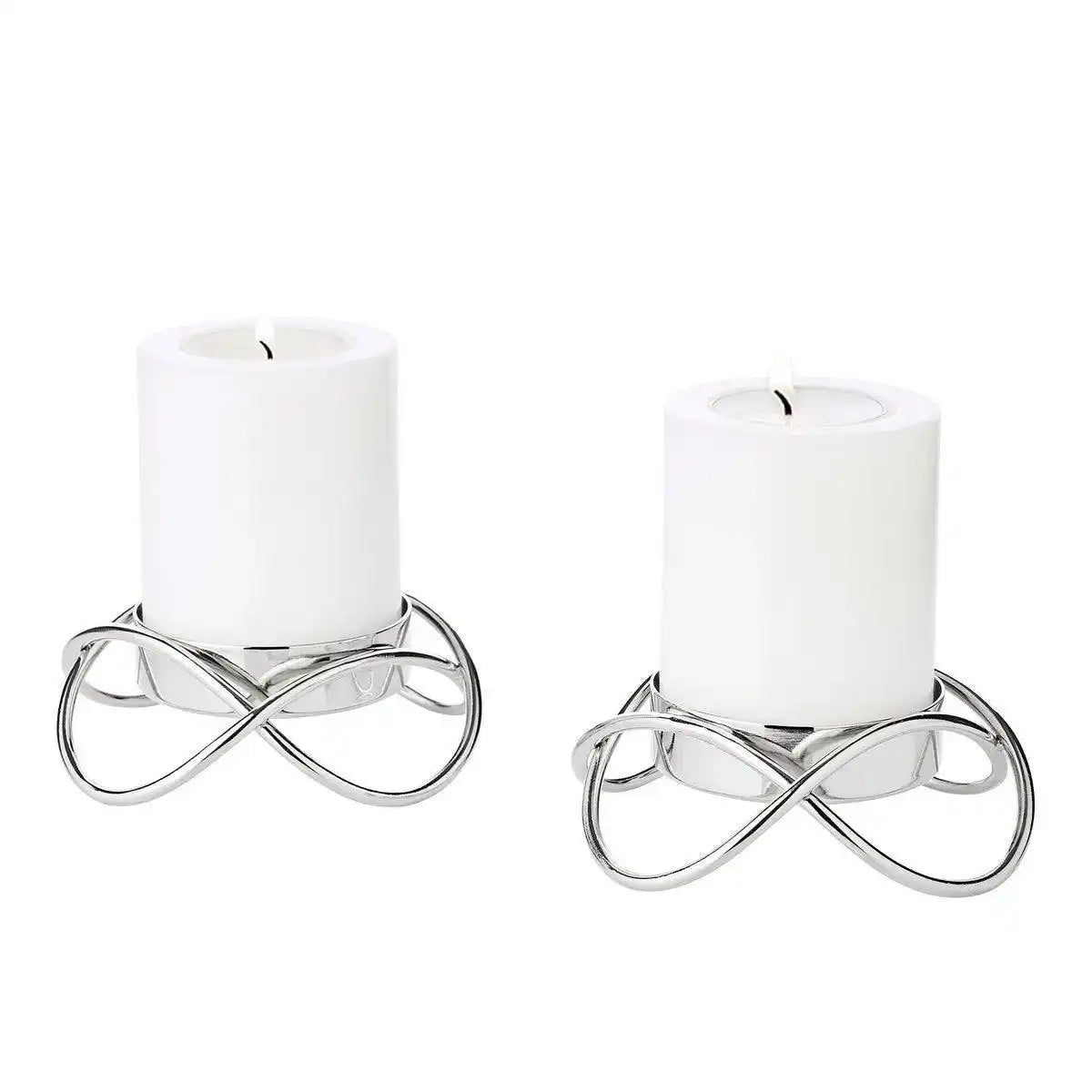 2er Set Kerzenhalter Bastia Edelstahl hochglanz - HomeDesign Knaus