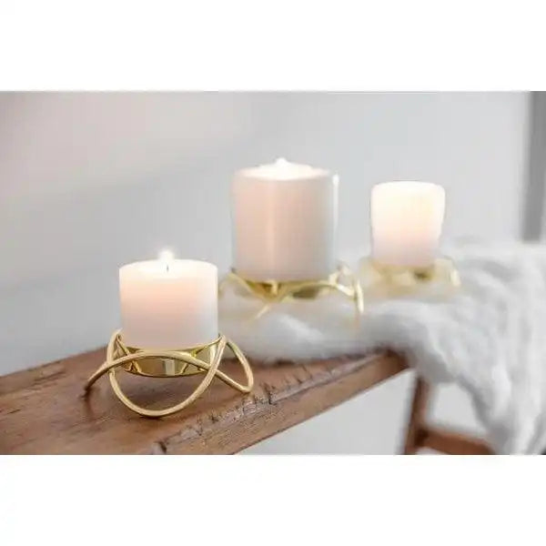 2er Set Kerzenhalter Bastia in gold H 4,5 cm - HomeDesign Knaus