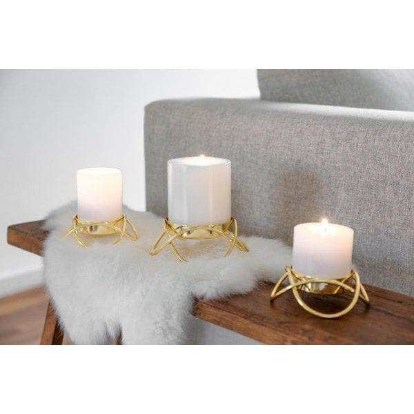 2er Set Kerzenhalter Bastia in gold H 4,5 cm - HomeDesign Knaus