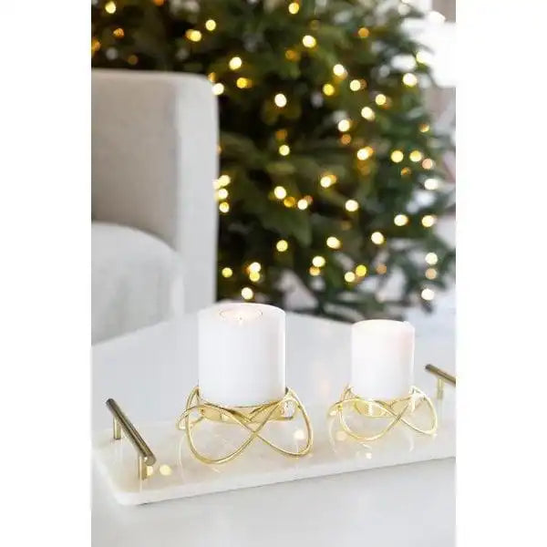 2er Set Kerzenhalter Bastia in gold H 4,5 cm - HomeDesign Knaus