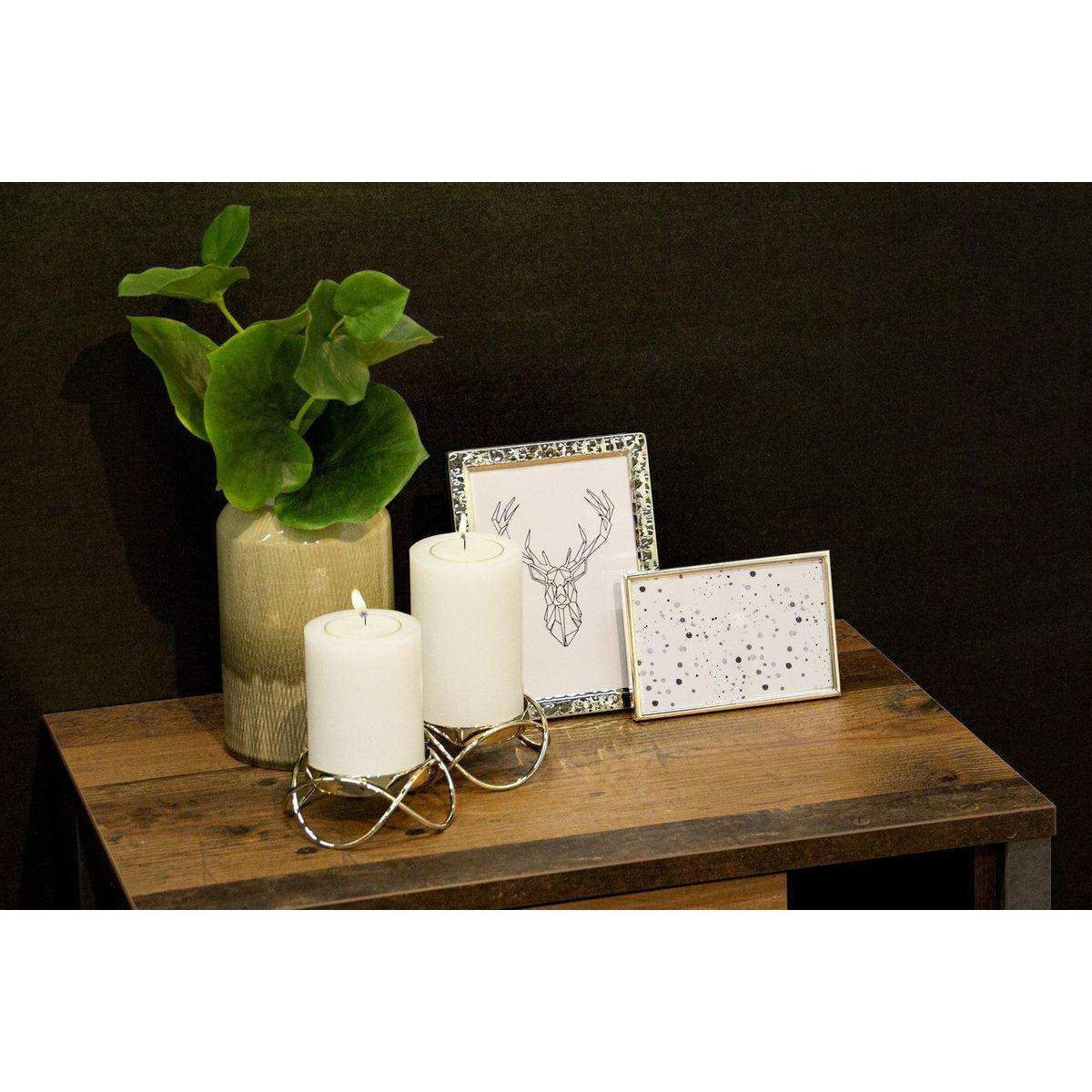 2er Set Kerzenhalter Bastia in silber H 4,5 cm - HomeDesign Knaus