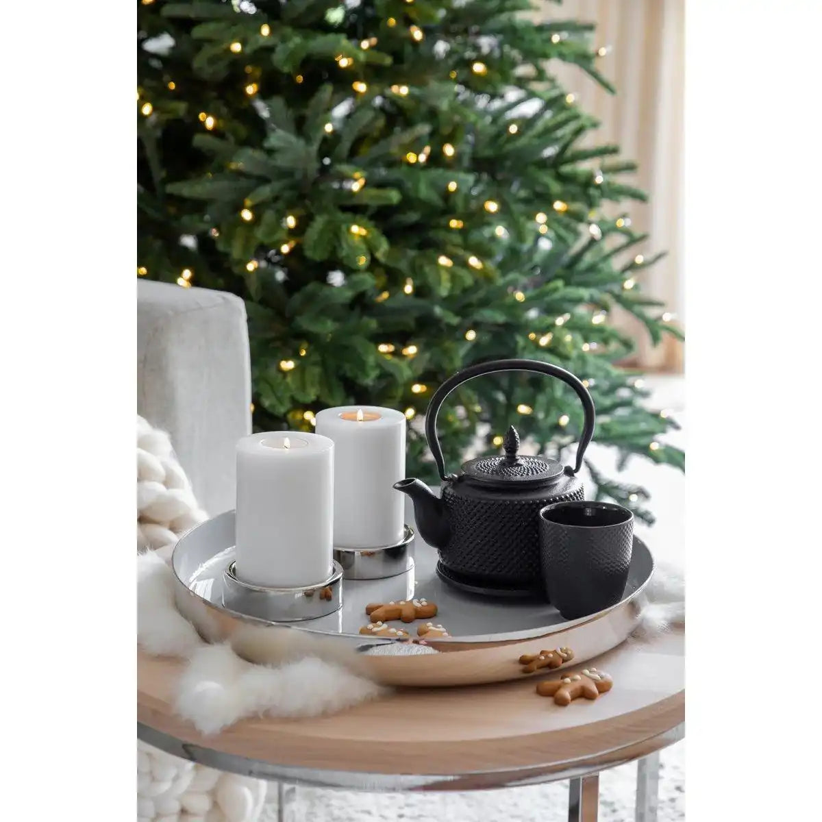 2er Set Kerzenständer Sanremo edel versilbert Stumpenkerzen - HomeDesign Knaus