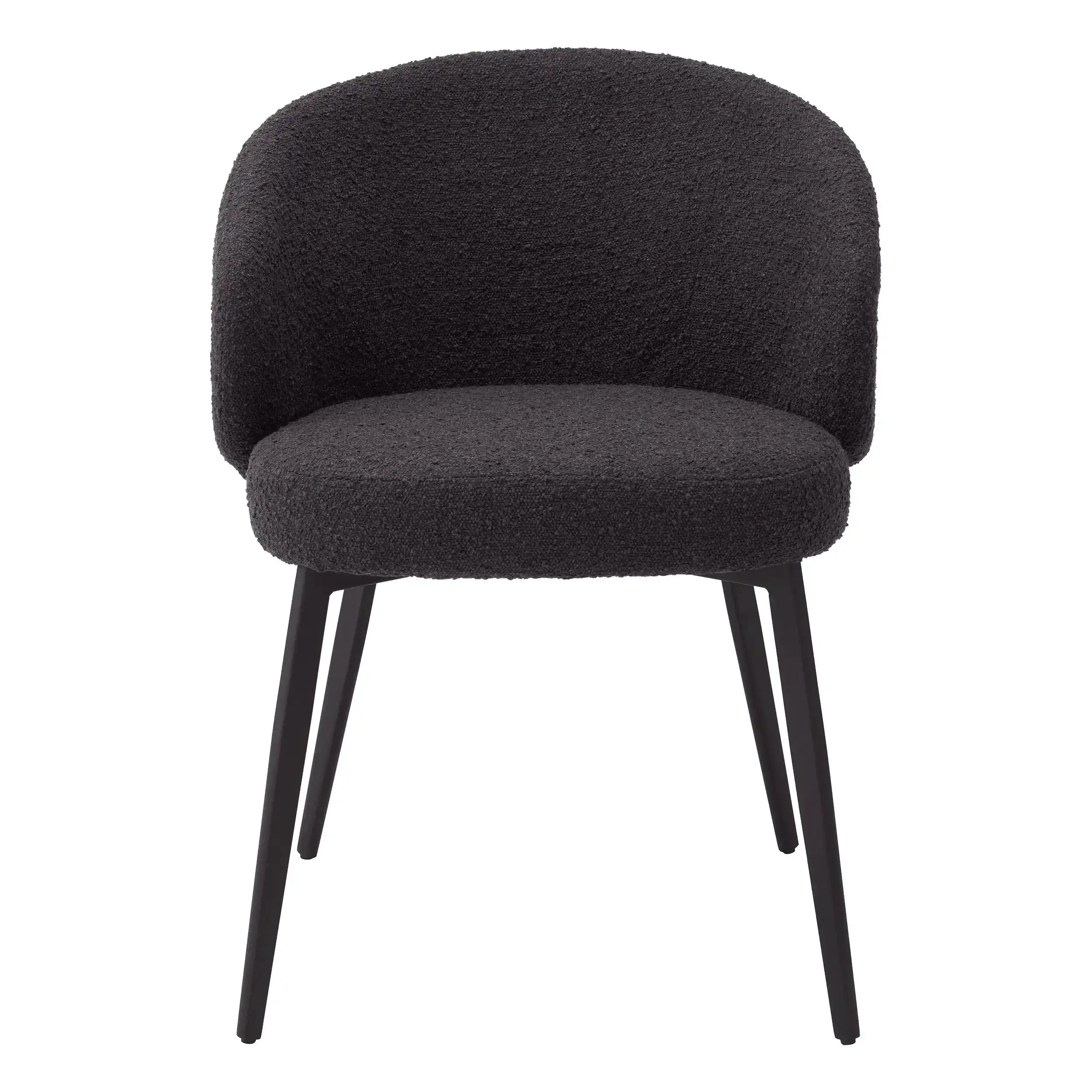 2er Set Lloyd Esszimmerstuhl mit Bouclé schwarz Ausführung Beine - HomeDesign Knaus