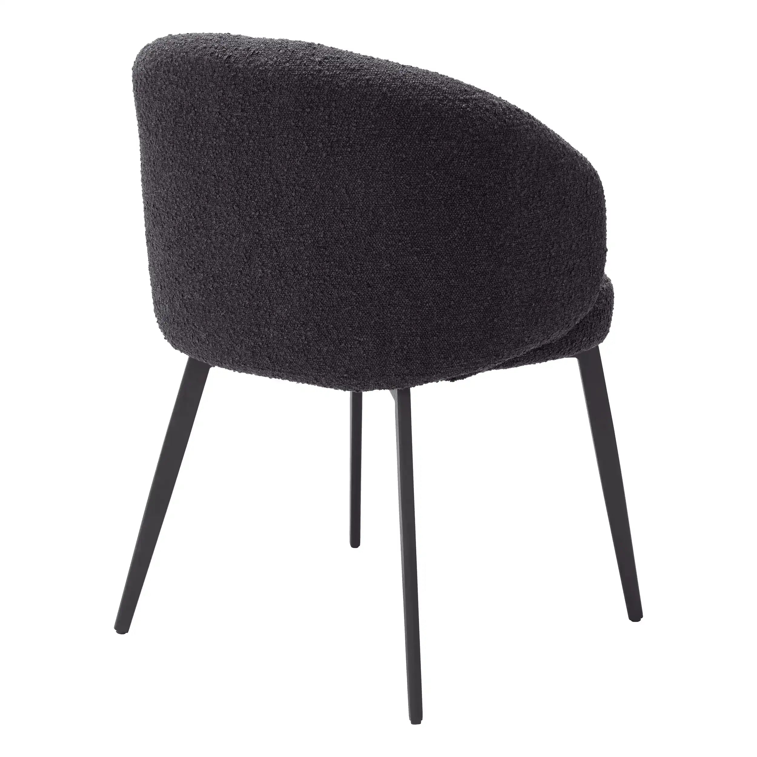 2er Set Lloyd Esszimmerstuhl mit Bouclé schwarz Ausführung Beine - HomeDesign Knaus