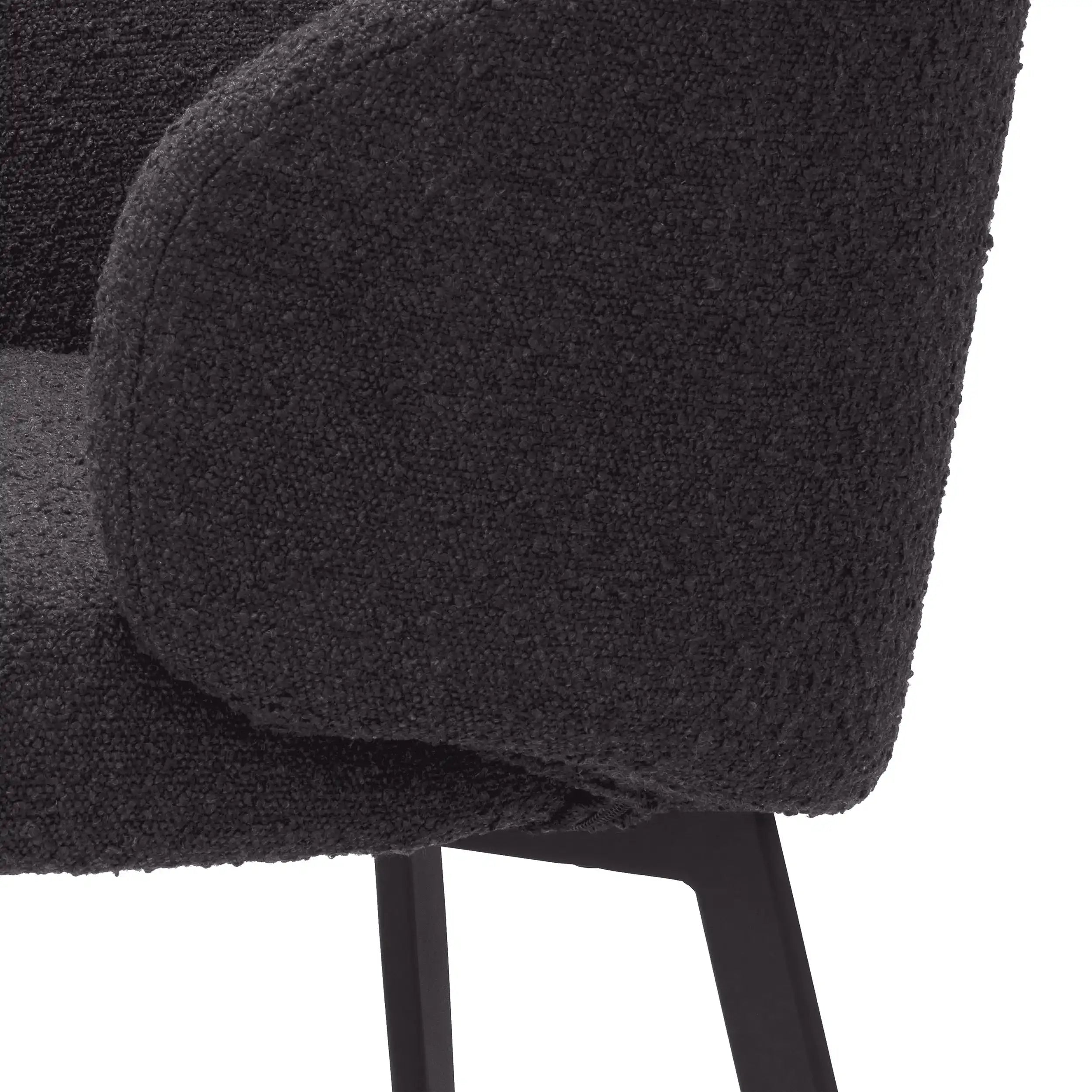 2er Set Lloyd Esszimmerstuhl mit Bouclé schwarz Ausführung Beine - HomeDesign Knaus