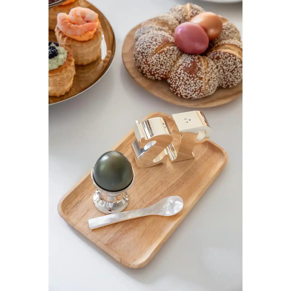 2er Set Perlmuttlöffel Kaviarlöffel Eierlöffel, gerade Ecken, Länge 11 cm - HomeDesign Knaus