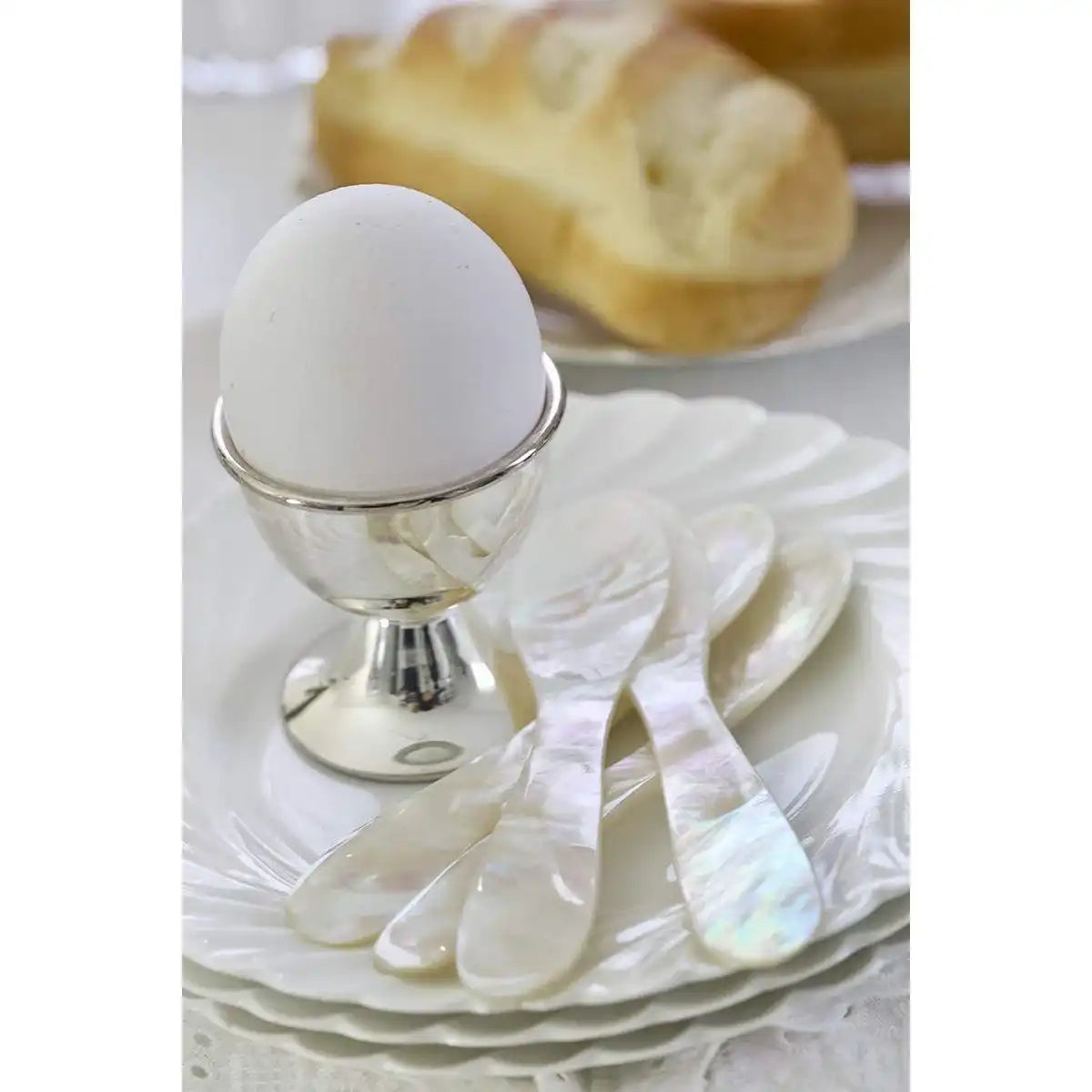 2er Set Perlmuttlöffel Kaviarlöffel Eierlöffel See-perlmutt Premium - HomeDesign Knaus