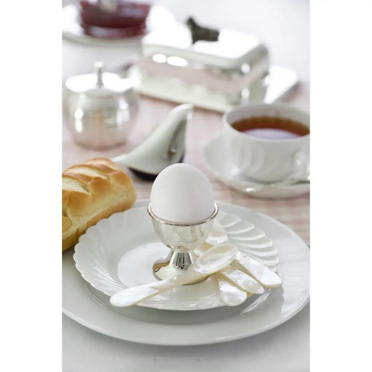 2er Set Perlmuttlöffel Kaviarlöffel Eierlöffel See-perlmutt Premium - HomeDesign Knaus