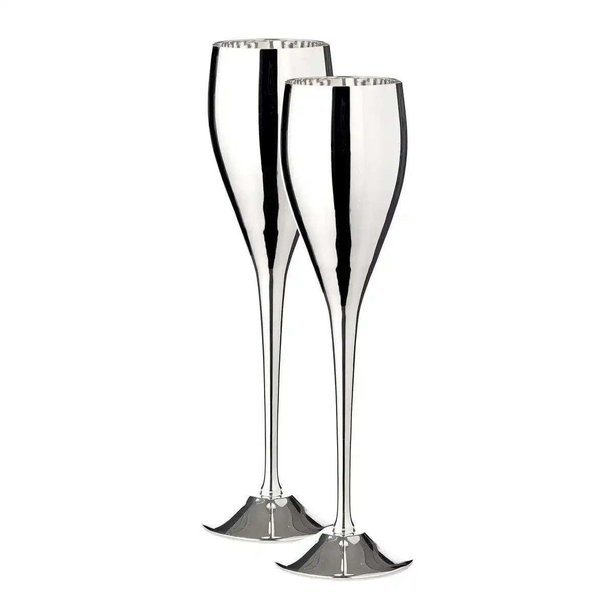 2er Set Premium Sektgläser Champagnerglas Dodo versilbert 200 ml - HomeDesign Knaus