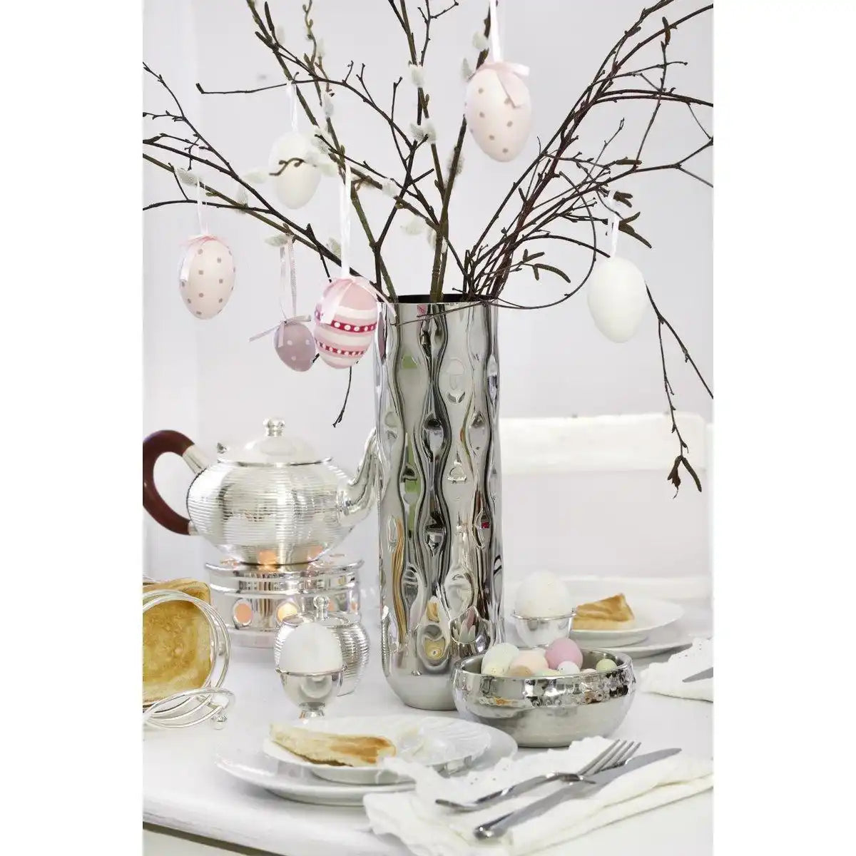 2er Set Schale Pluto Edelstahl hochglanzpoliert gehämmert 12 cm - HomeDesign Knaus