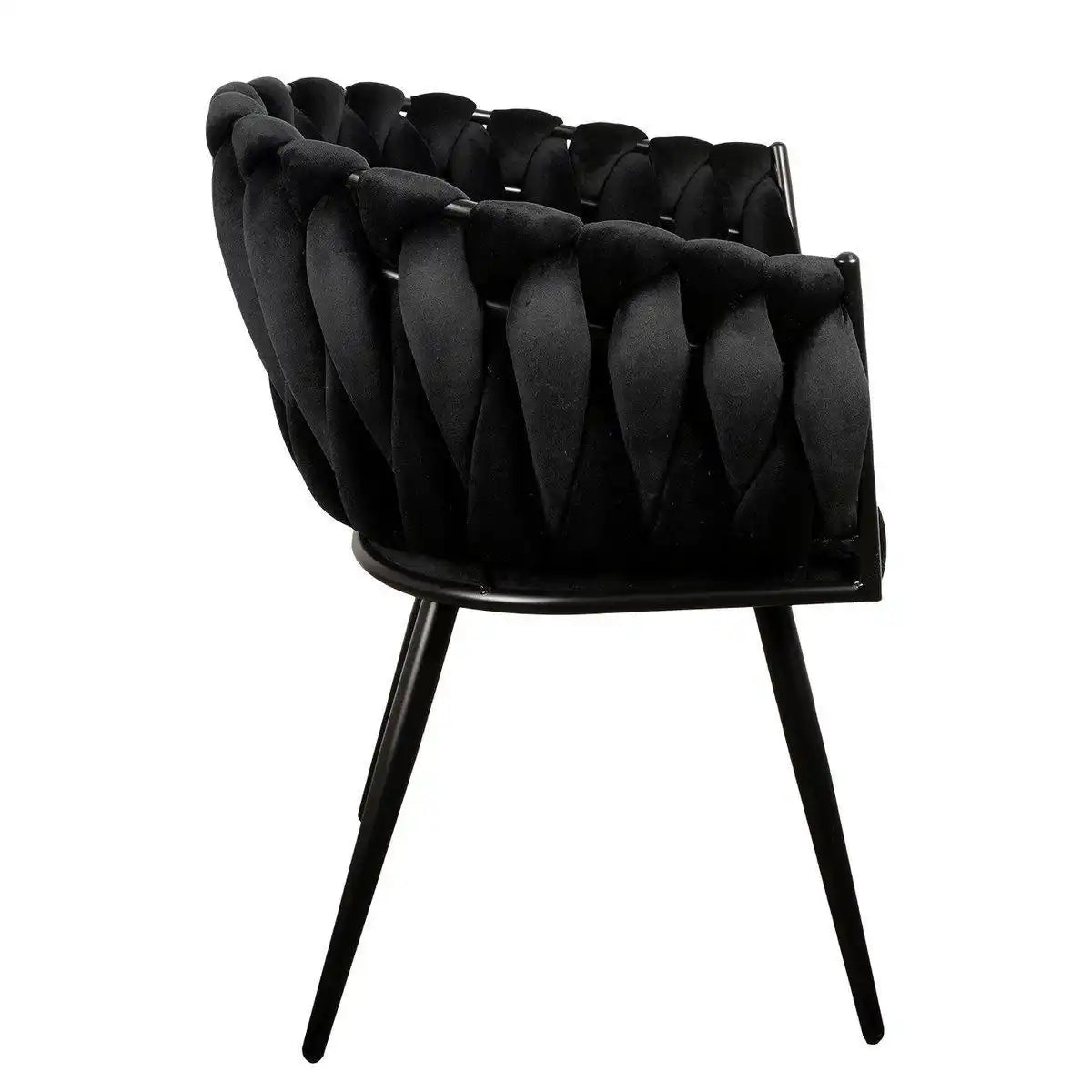 2er-Set Wave Samt Stuhl Esszimmerstuhl Sessel Schwarz - HomeDesign Knaus