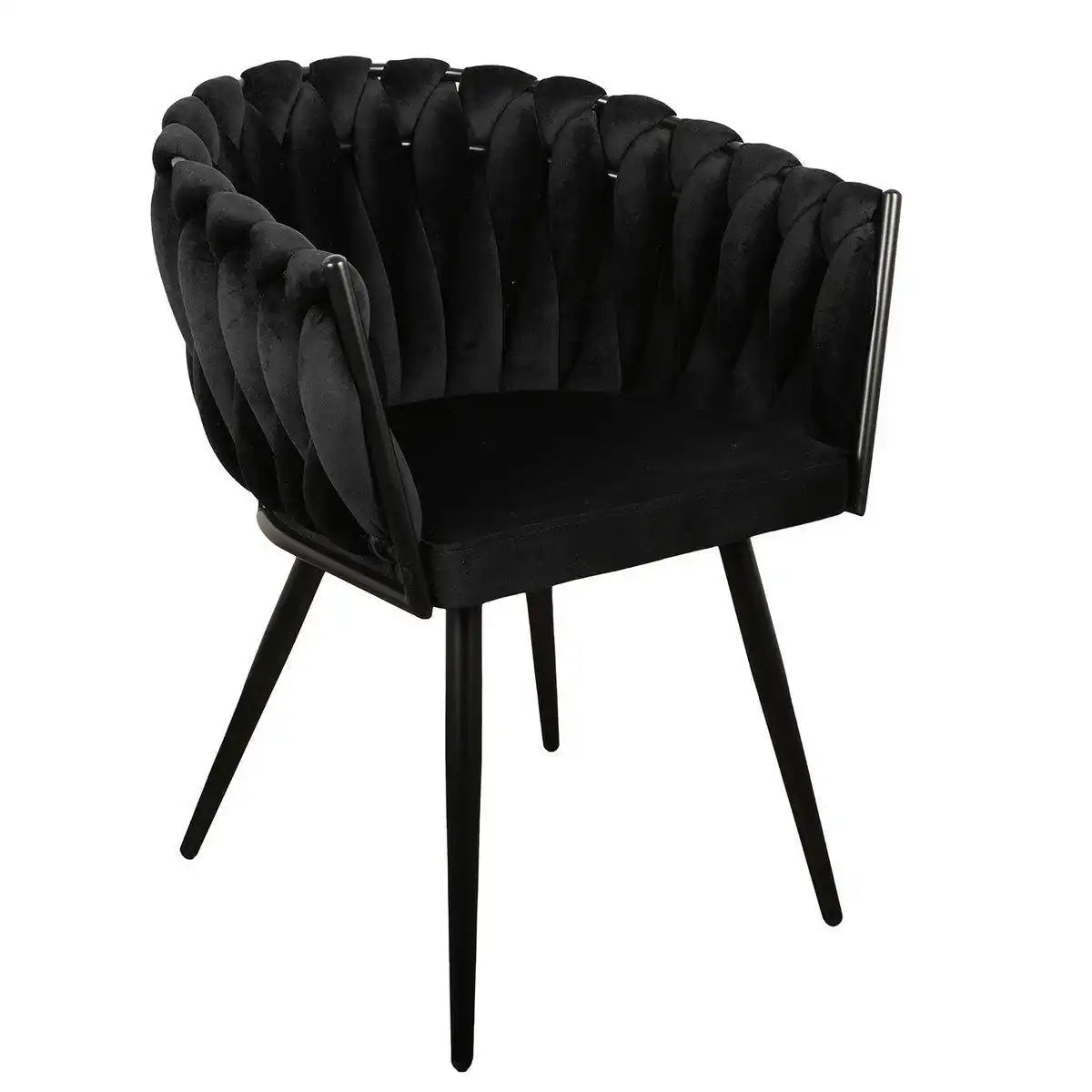 2er-Set Wave Samt Stuhl Esszimmerstuhl Sessel Schwarz - HomeDesign Knaus