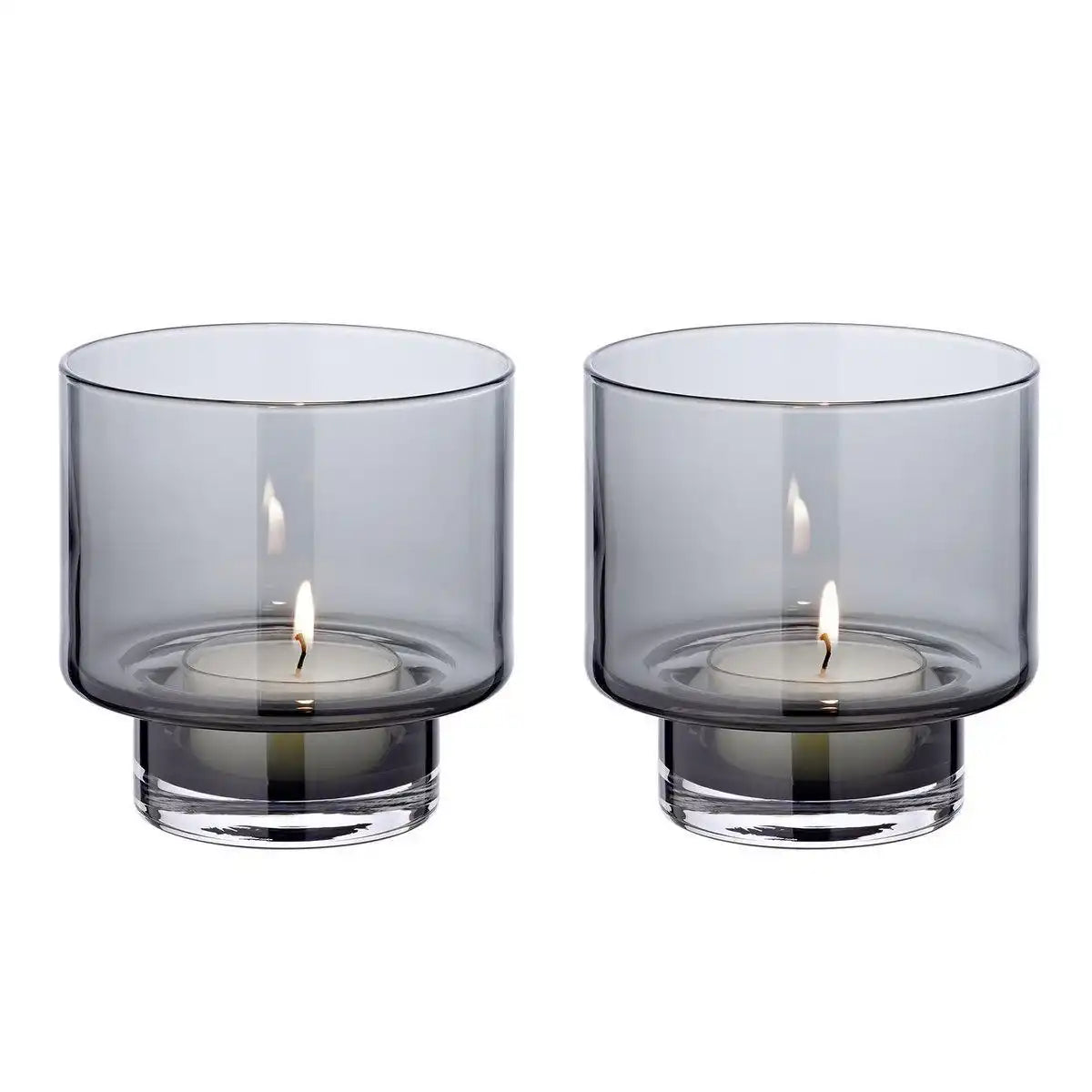 2er Set Windlicht Marla Kerzenständer mundgeblasenes Glas 11 cm - HomeDesign Knaus
