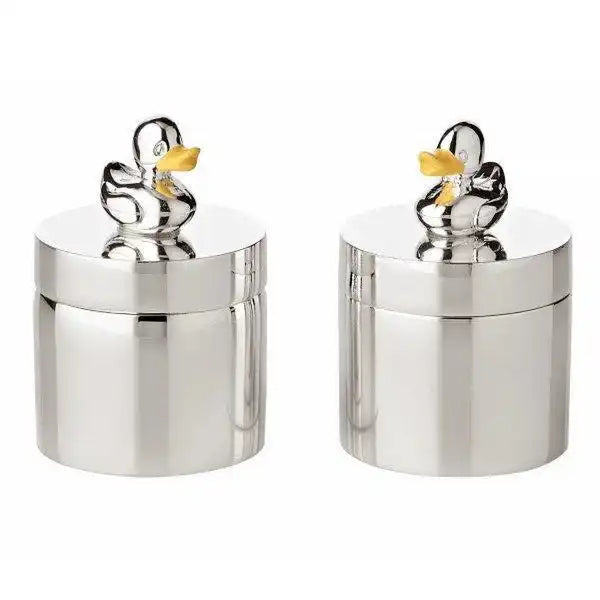 2er Set Zahndosen Schmuckdosen Ente edel versilbert - HomeDesign Knaus
