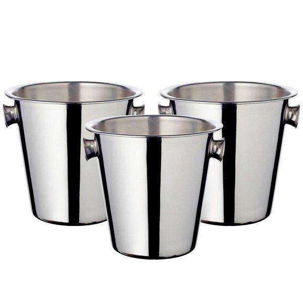 3er Set Champagnerkühler Weinkühler Edelstahl Joey 21 cm - HomeDesign Knaus
