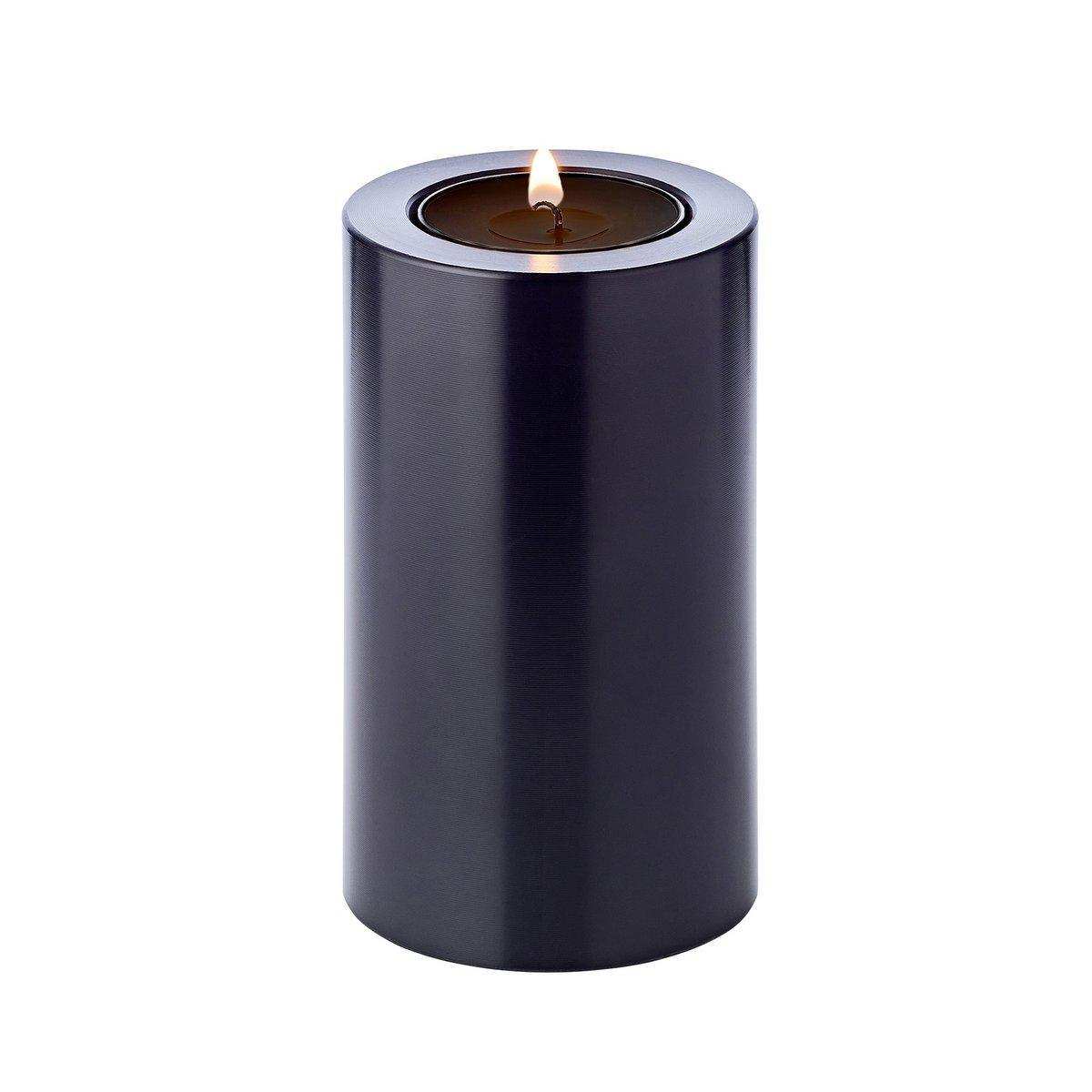 3er-Set Dauerkerze Cornelius schwarz Teelichthalter hitzebeständig 90° - HomeDesign Knaus