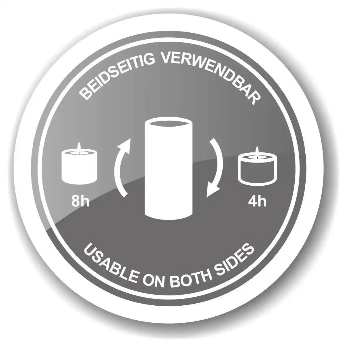 3er-Set Dauerkerze Cornelius schwarz Teelichthalter hitzebeständig 90° - HomeDesign Knaus