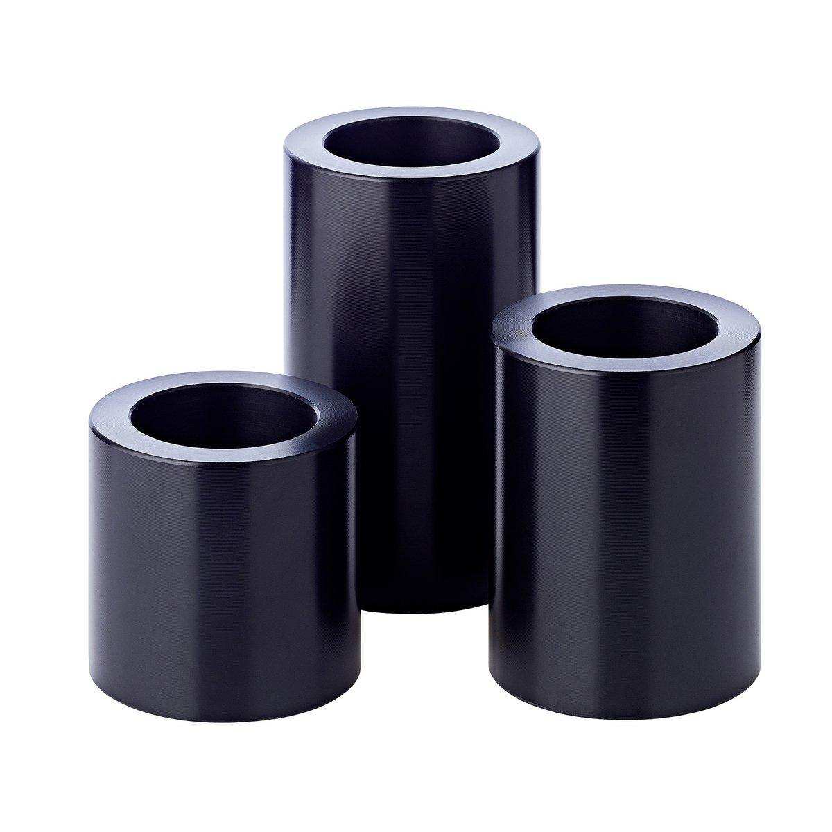 3er-Set Dauerkerze Cornelius schwarz Teelichthalter hitzebeständig 90° - HomeDesign Knaus