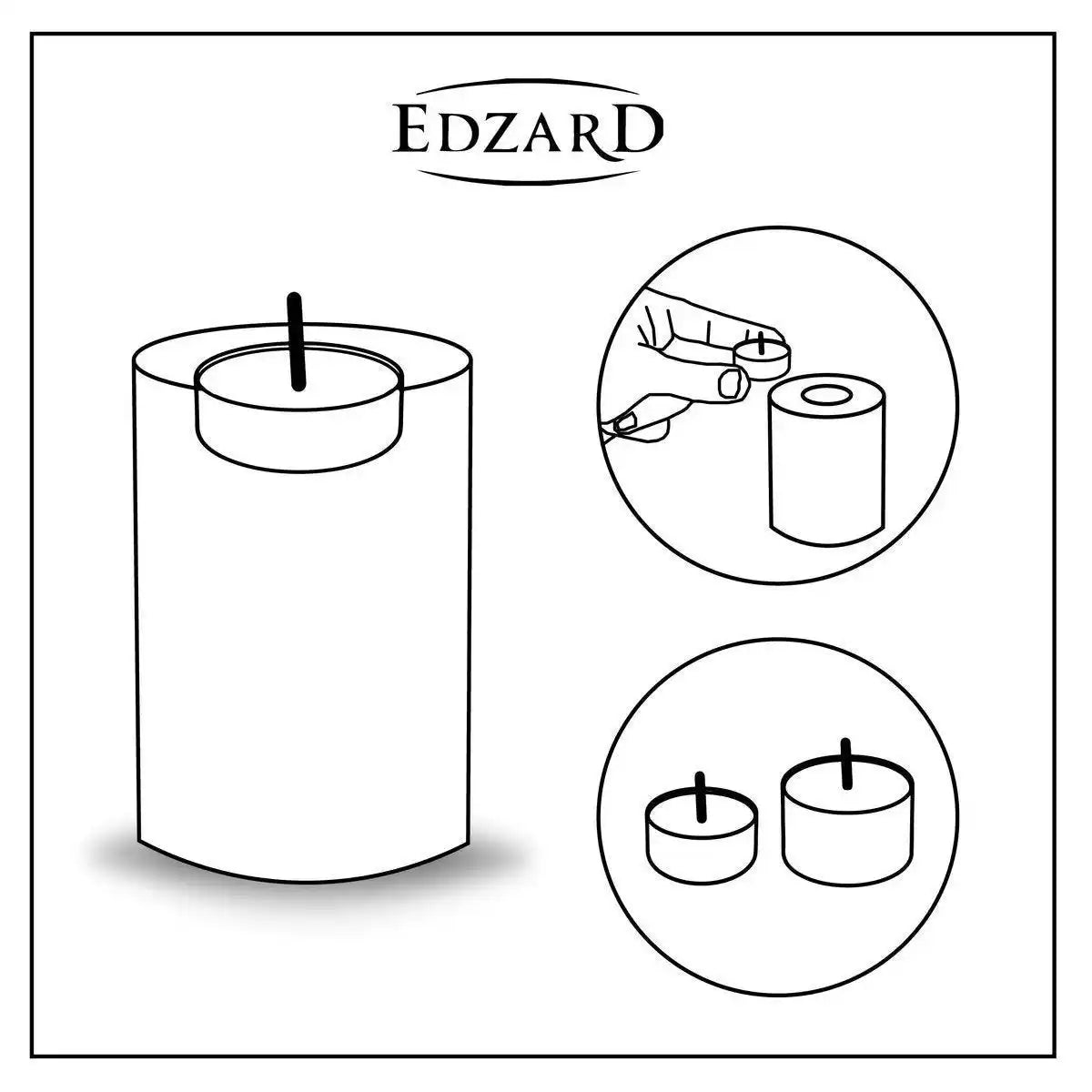 3er-Set Dauerkerze Cornelius schwarz Teelichthalter hitzebeständig 90° - HomeDesign Knaus
