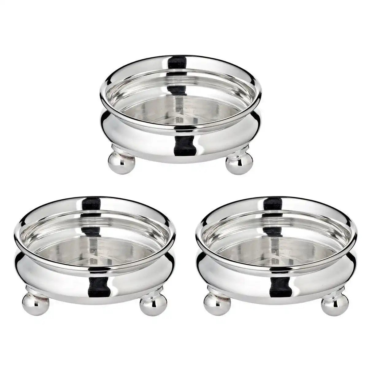 3er Set Snackschalen auf Füßen Santa schwerversilbert - HomeDesign Knaus