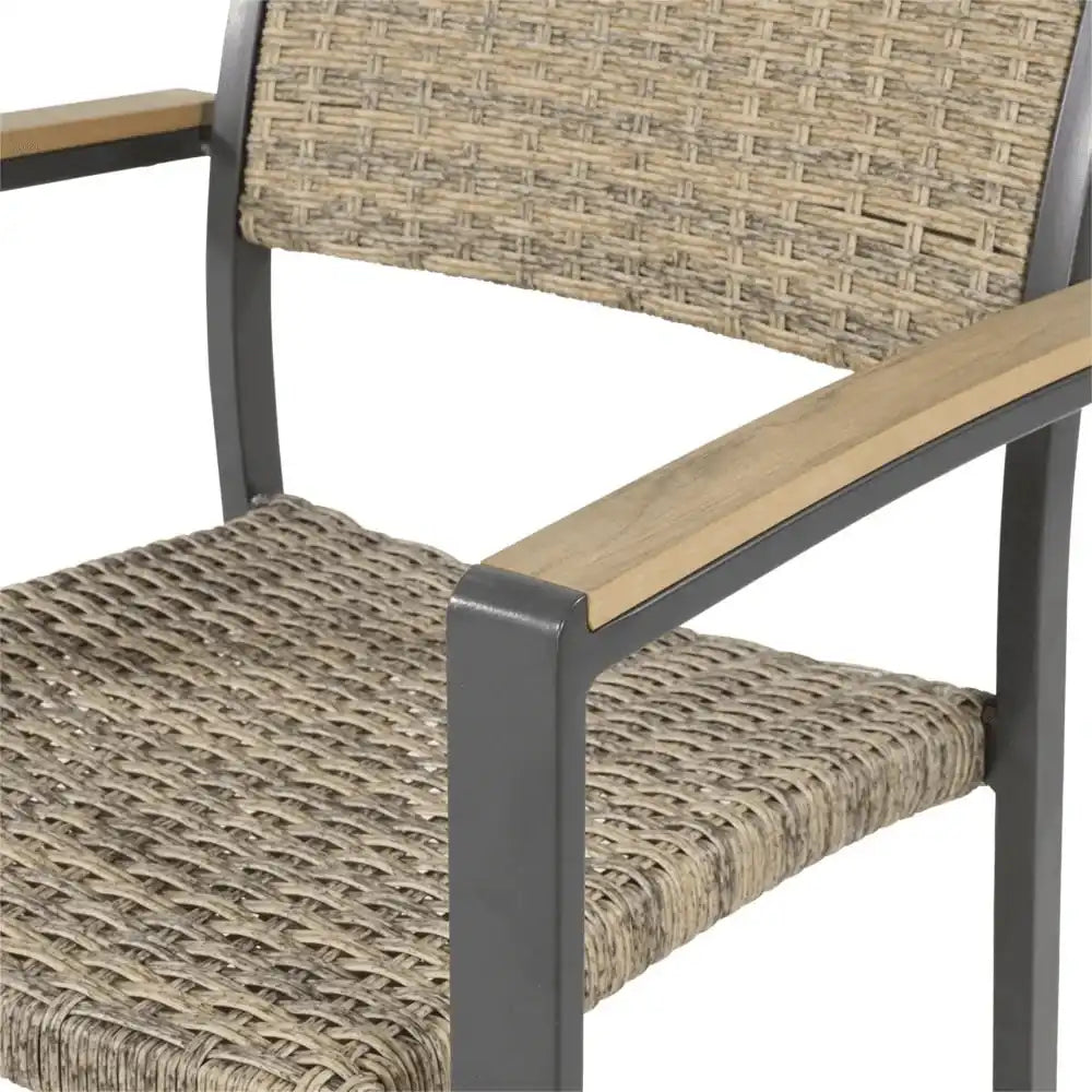 4er Set Alu Rattan Gartenstuhl Stapelstuhl Arezzo Geflecht - HomeDesign Knaus