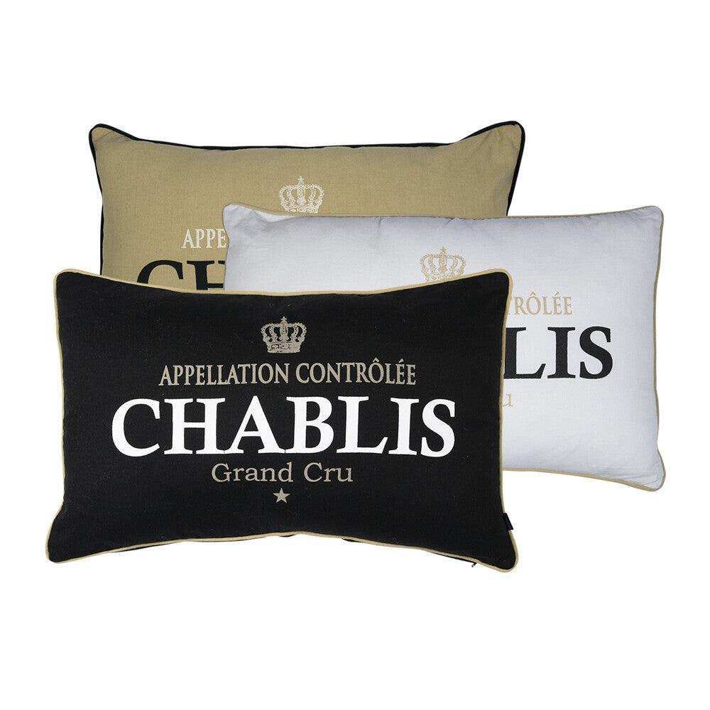 4er Set Baumwolle Kissen wein chablis weiss 40x60cm - HomeDesign Knaus