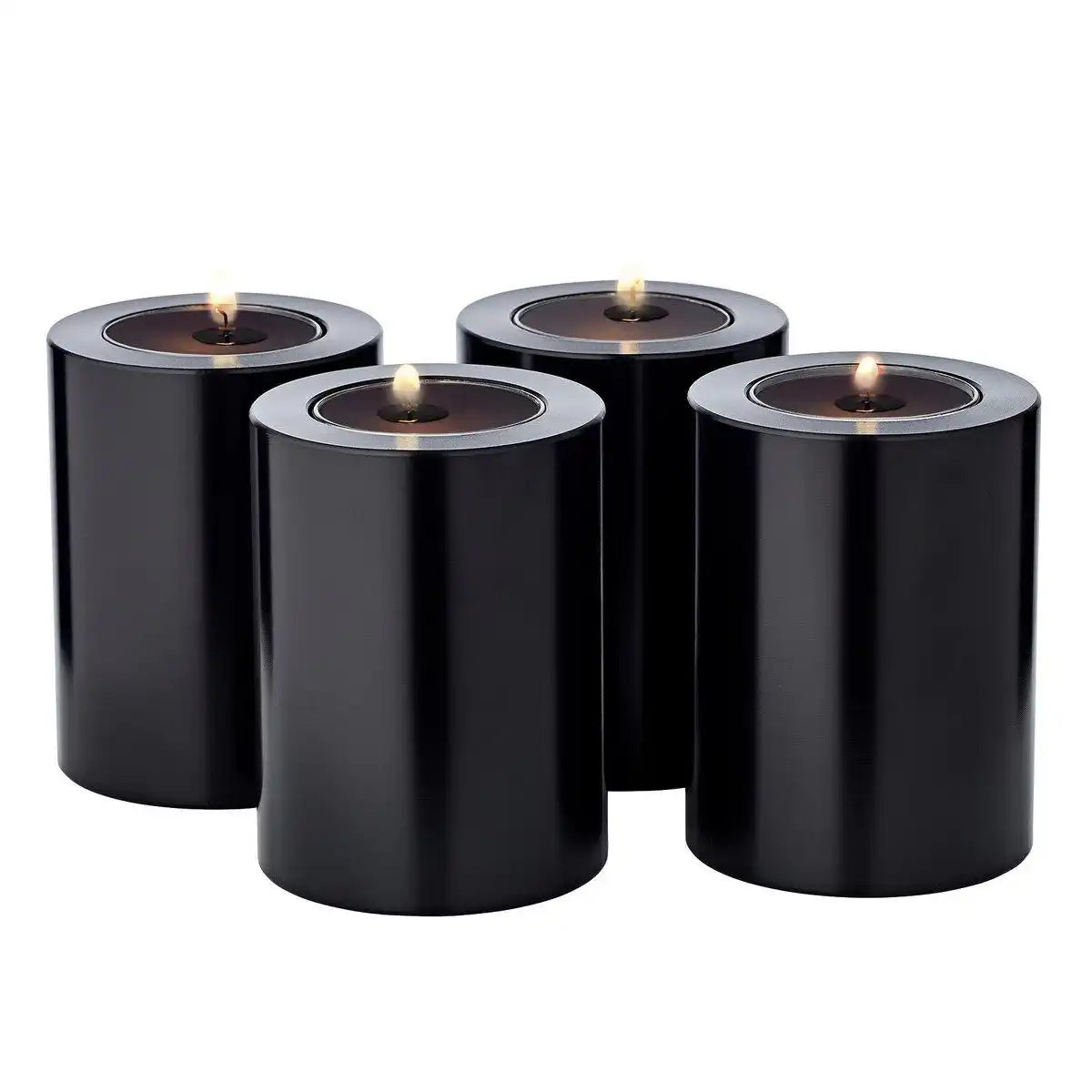 4er-Set Dauerkerze Cornelius Schwarz Teelichthalter hitzebeständig - HomeDesign Knaus