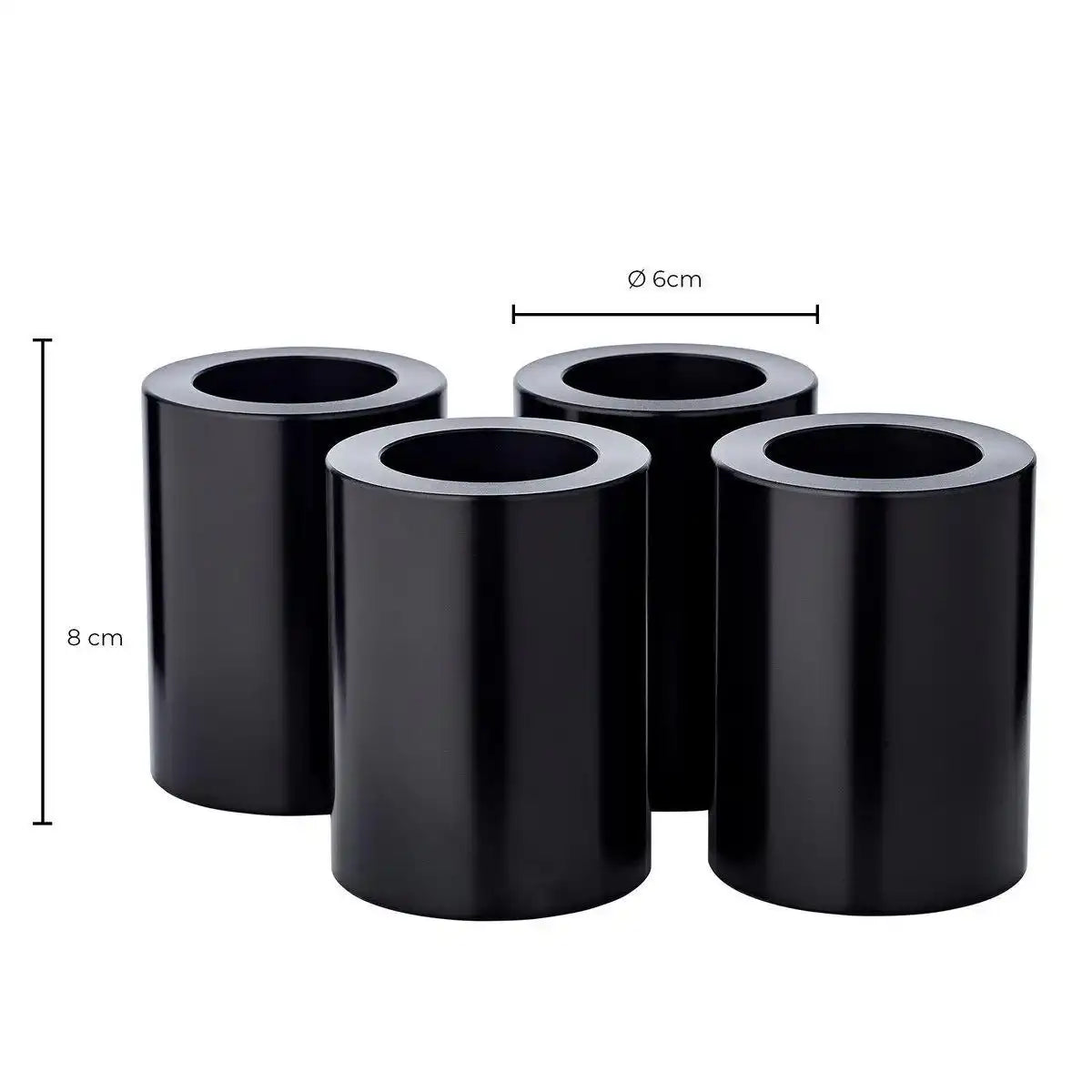 4er-Set Dauerkerze Cornelius Schwarz Teelichthalter hitzebeständig - HomeDesign Knaus