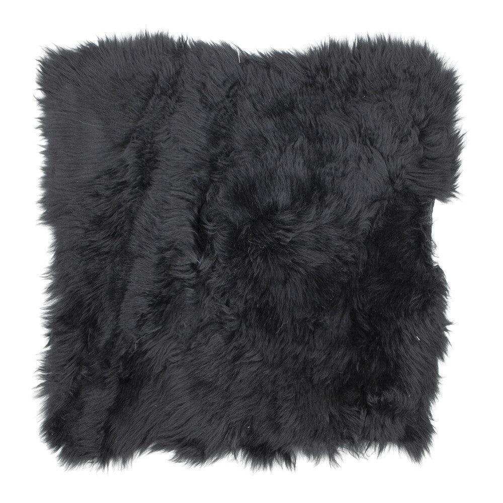4er Set Echtes Fell Sitzkissen Neuseeland Schaf schwarz 40x40cm - HomeDesign Knaus