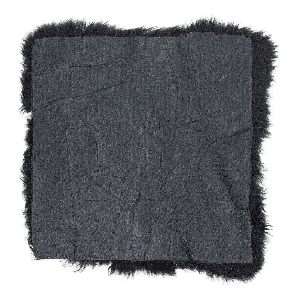 4er Set Echtes Fell Sitzkissen Neuseeland Schaf schwarz 40x40cm - HomeDesign Knaus