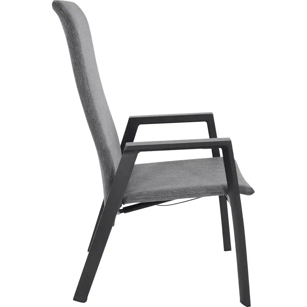 4er Set Gartenstuhl Hochlehner Flare Negro Rückenlehne verstellbar - HomeDesign Knaus