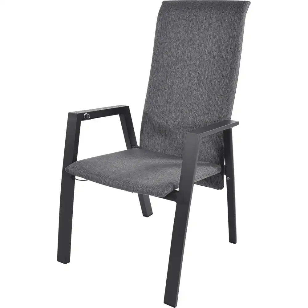 4er Set Gartenstuhl Hochlehner Flare Negro Rückenlehne verstellbar - HomeDesign Knaus