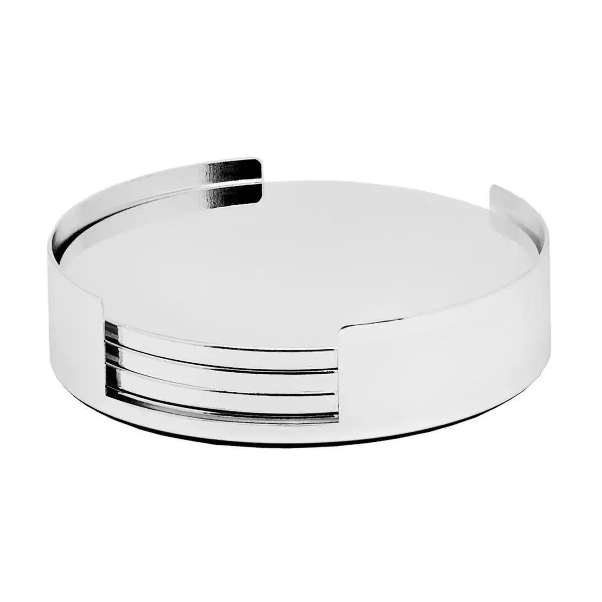 4er Set Glasuntersätzer Untersetzer Due mit Halter versilbert - HomeDesign Knaus