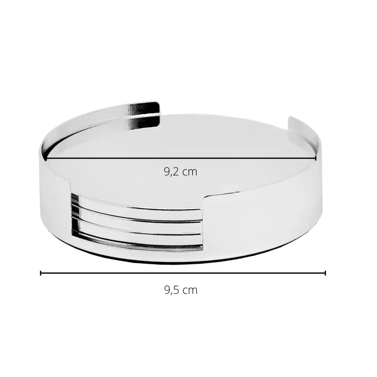 4er Set Glasuntersätzer Untersetzer Due mit Halter versilbert - HomeDesign Knaus