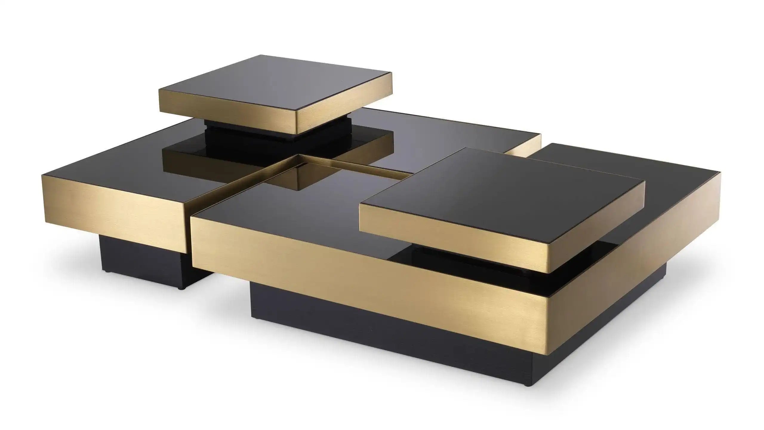 4er Set Nio Couchtisch WohnzimmertischGebürstetes Messingfinish - HomeDesign Knaus