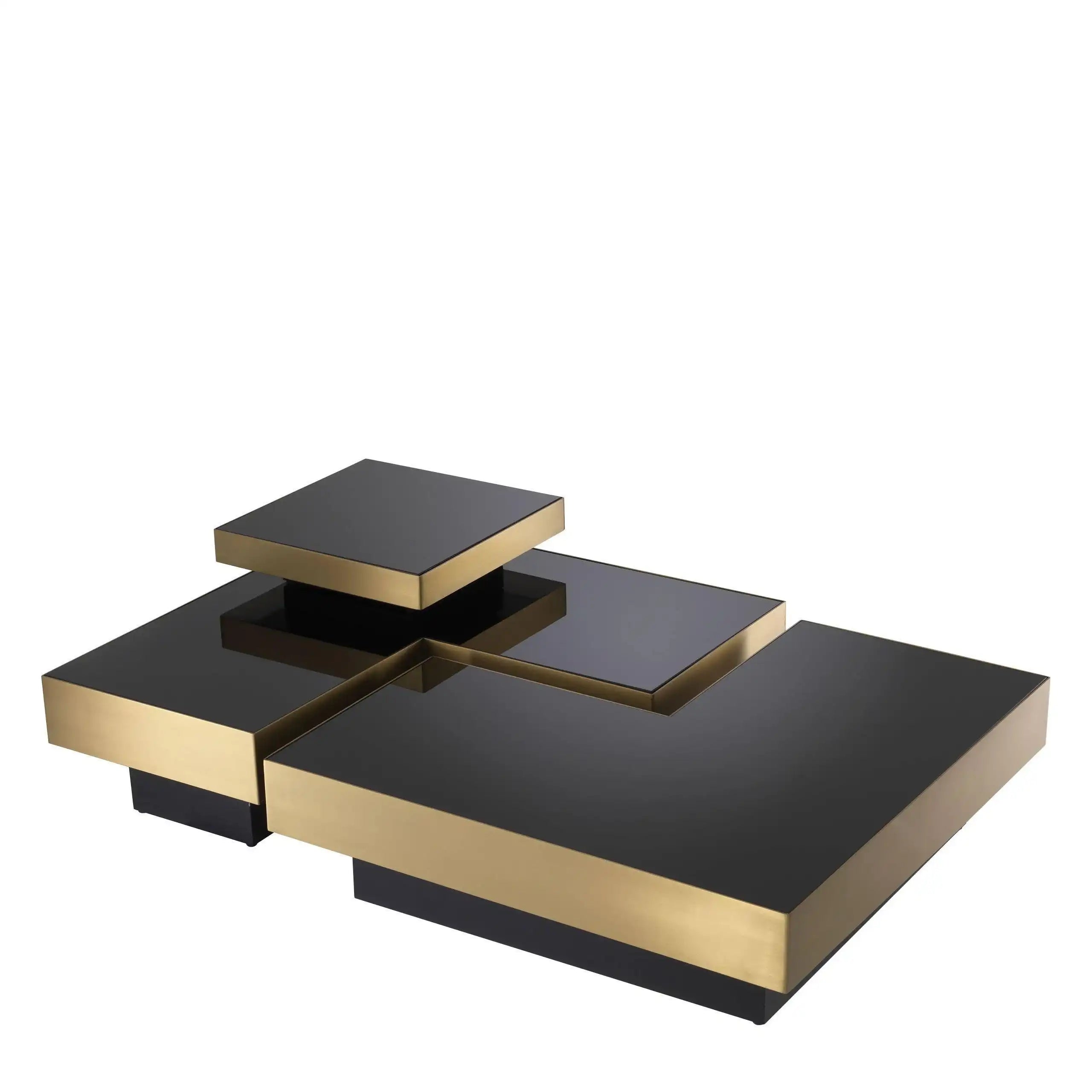 4er Set Nio Couchtisch WohnzimmertischGebürstetes Messingfinish - HomeDesign Knaus