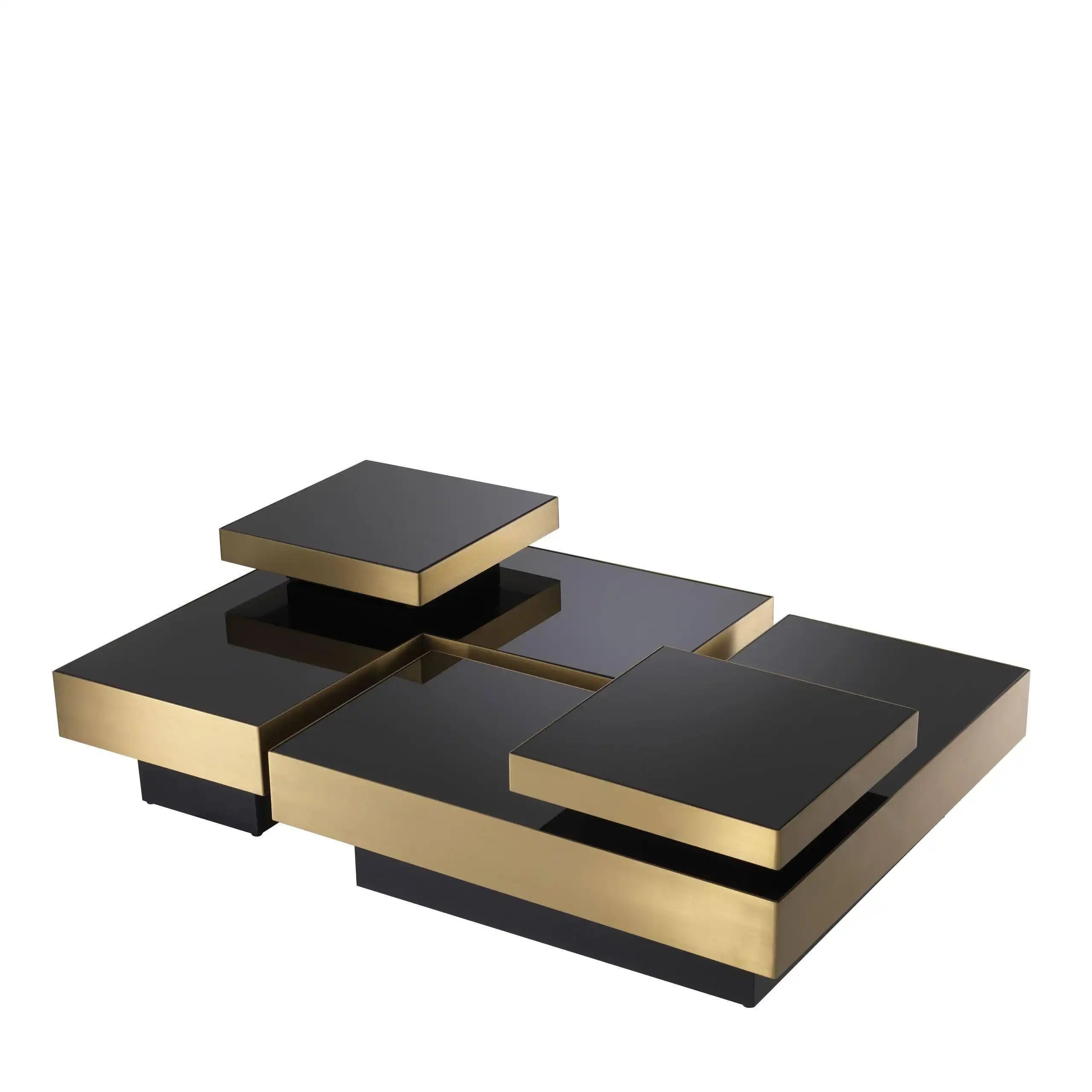 4er Set Nio Couchtisch WohnzimmertischGebürstetes Messingfinish - HomeDesign Knaus