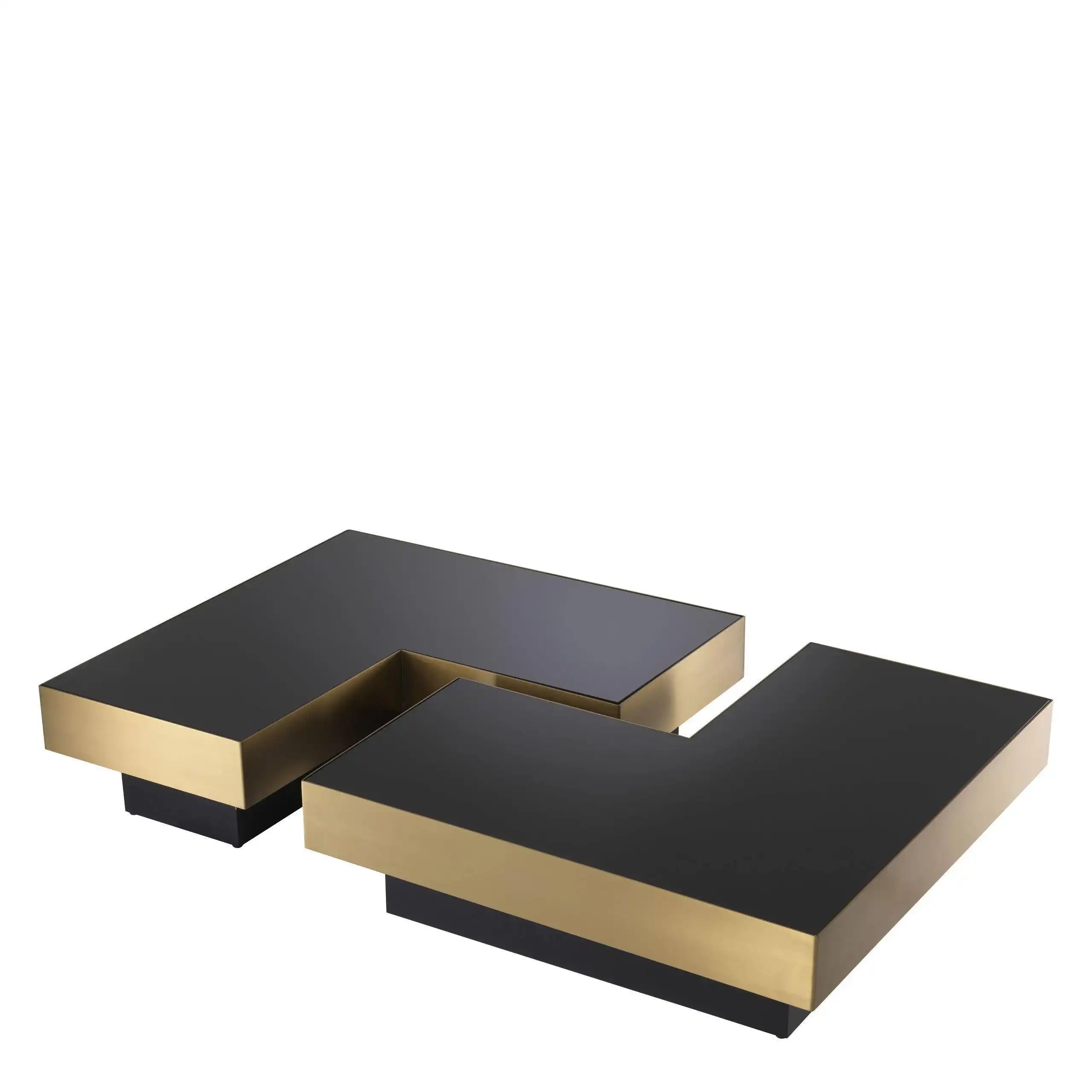 4er Set Nio Couchtisch WohnzimmertischGebürstetes Messingfinish - HomeDesign Knaus