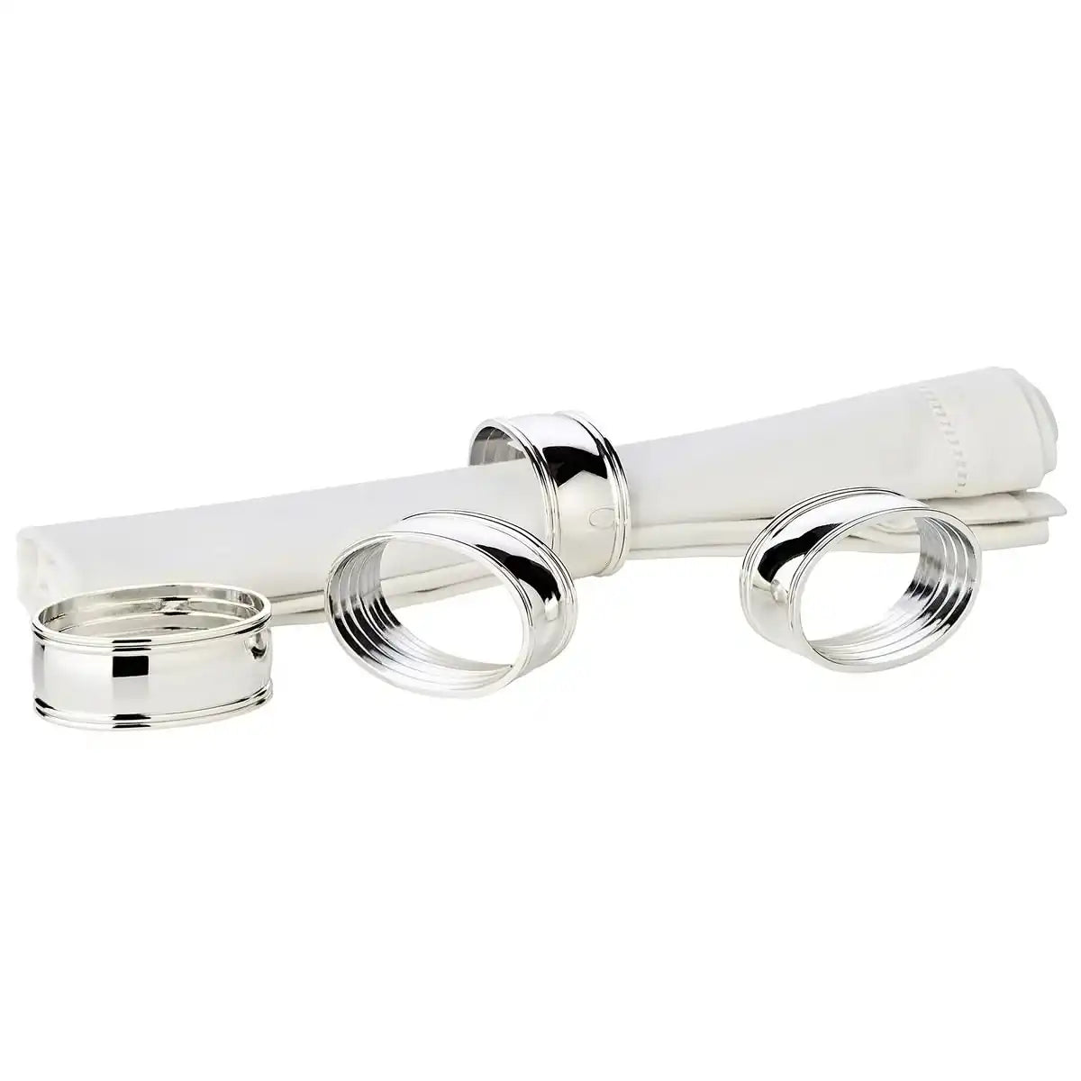 4er Set Serviettenring Faden edel versilber - HomeDesign Knaus