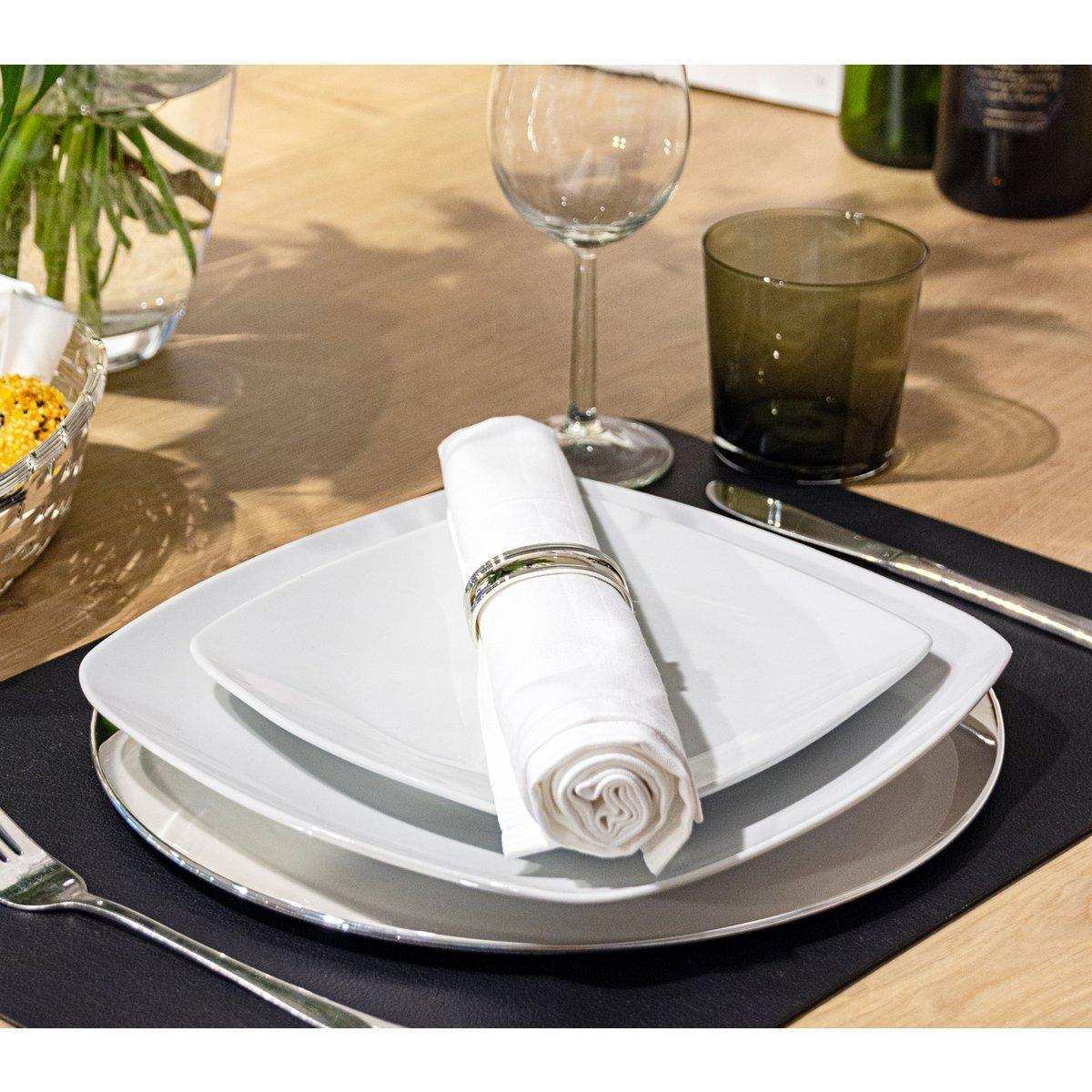 4er Set Serviettenring Faden edel versilber - HomeDesign Knaus