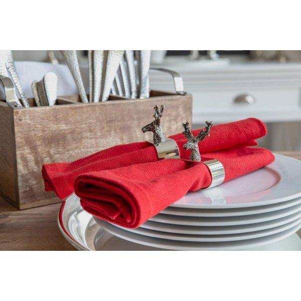 4er Set Serviettenringe Hirsch edel versilbert - HomeDesign Knaus