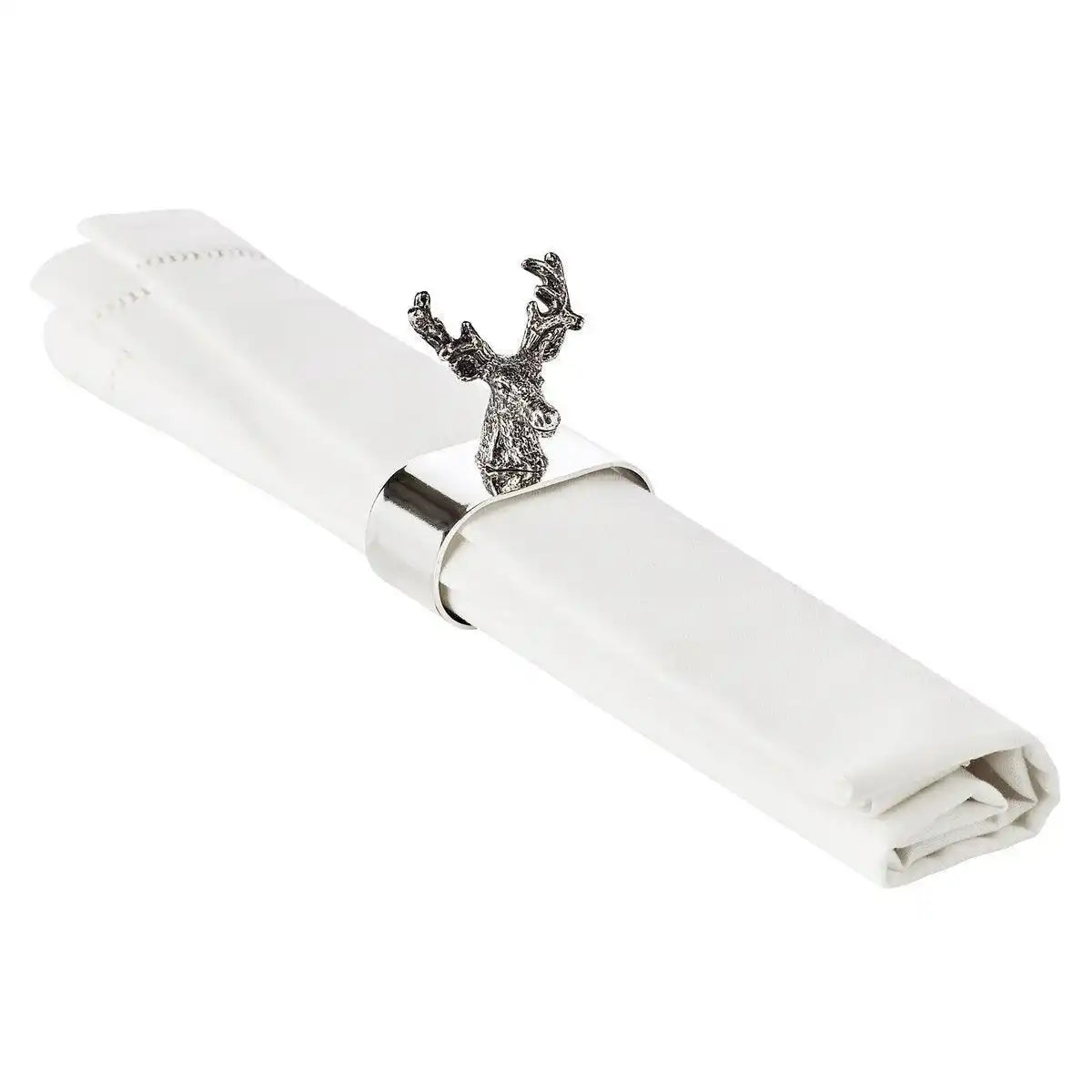 4er Set Serviettenringe Hirsch edel versilbert - HomeDesign Knaus